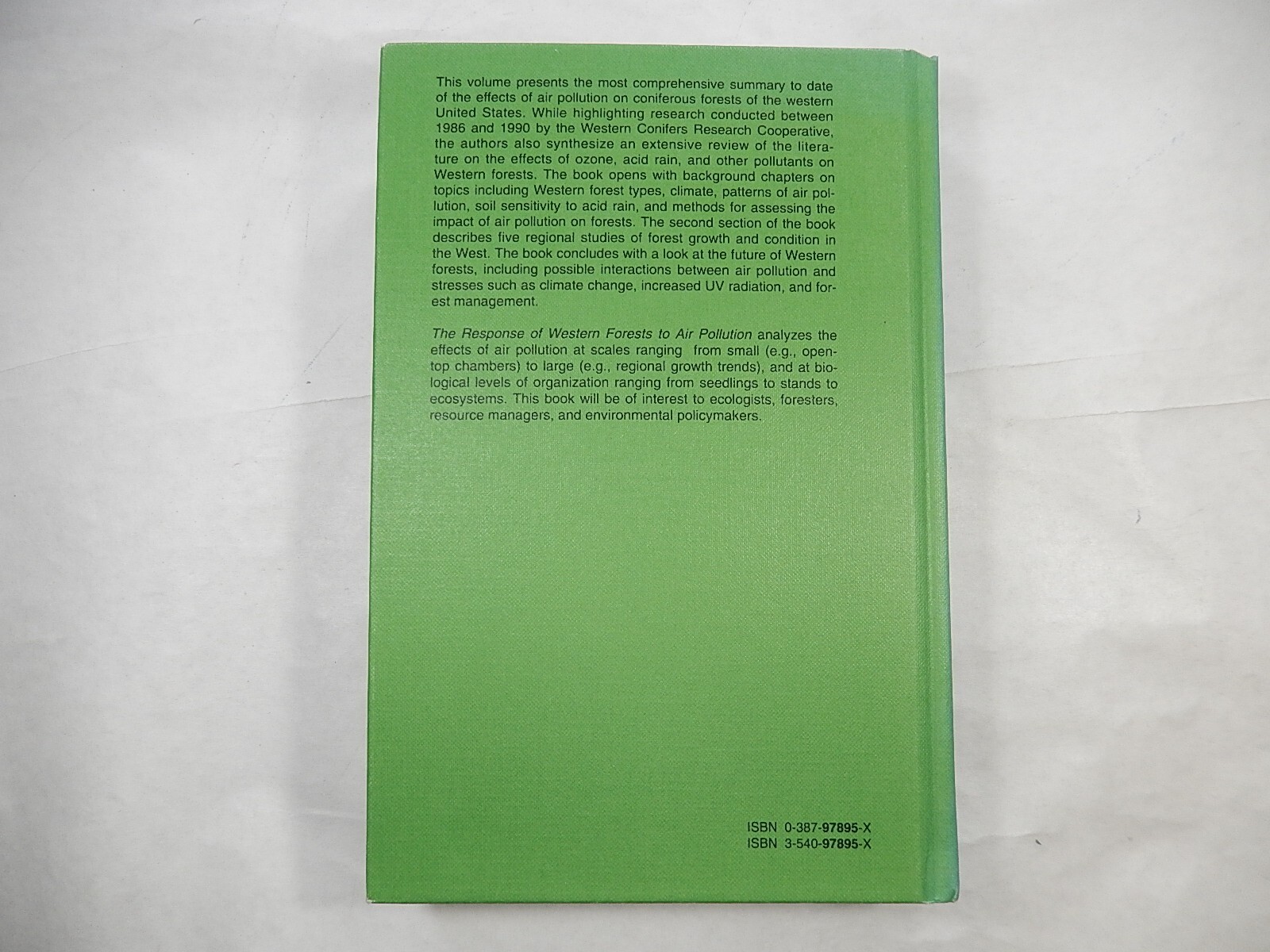 The Response of Western Forests to Air Pollution by D. Brinkley, 1992, Hardcover