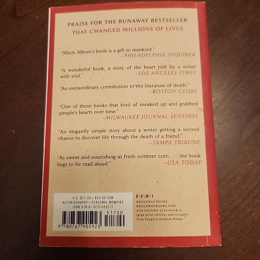 Tuesdays with Morrie : An Old Man, a Young Man, and Life’s Greatest Lesson, 25th