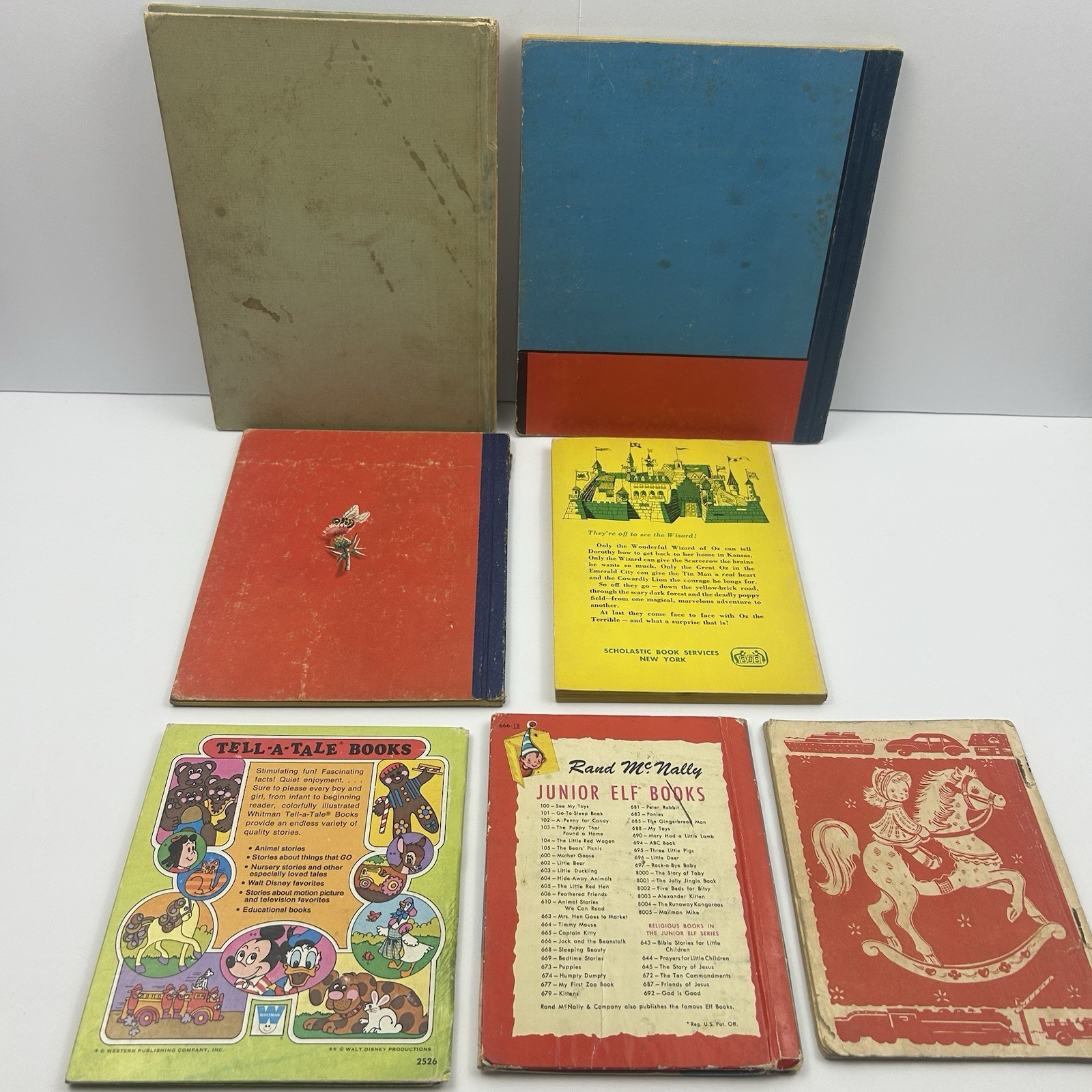 Vintage Children’s Book Lot 7pc Oz Pooh Dolittle Rand McNally 1940s–60s READ