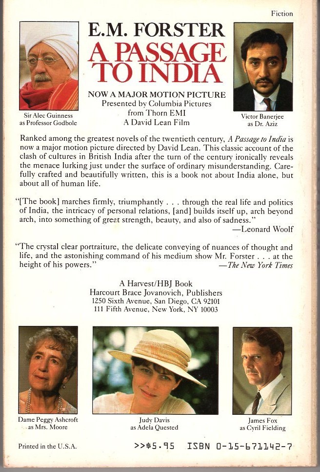A Passage to India by EM Forster 1984 Movie tie-in cover Trade Paperback