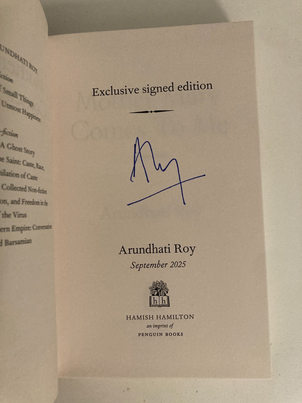 Mother Mary Comes To Me by Arundhati Roy (2025, HC) SIGNED 1st UK Printing