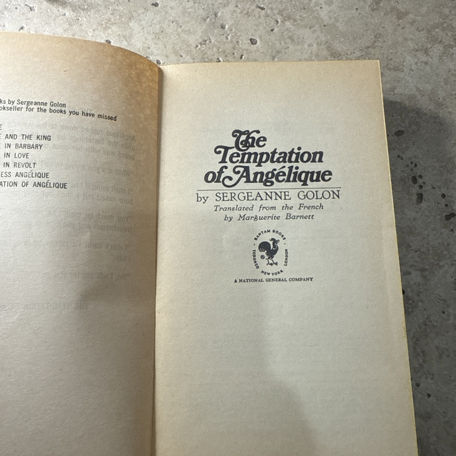 Sergeanne Golon The Temptation of Angelique Paperback Book 1971 #7