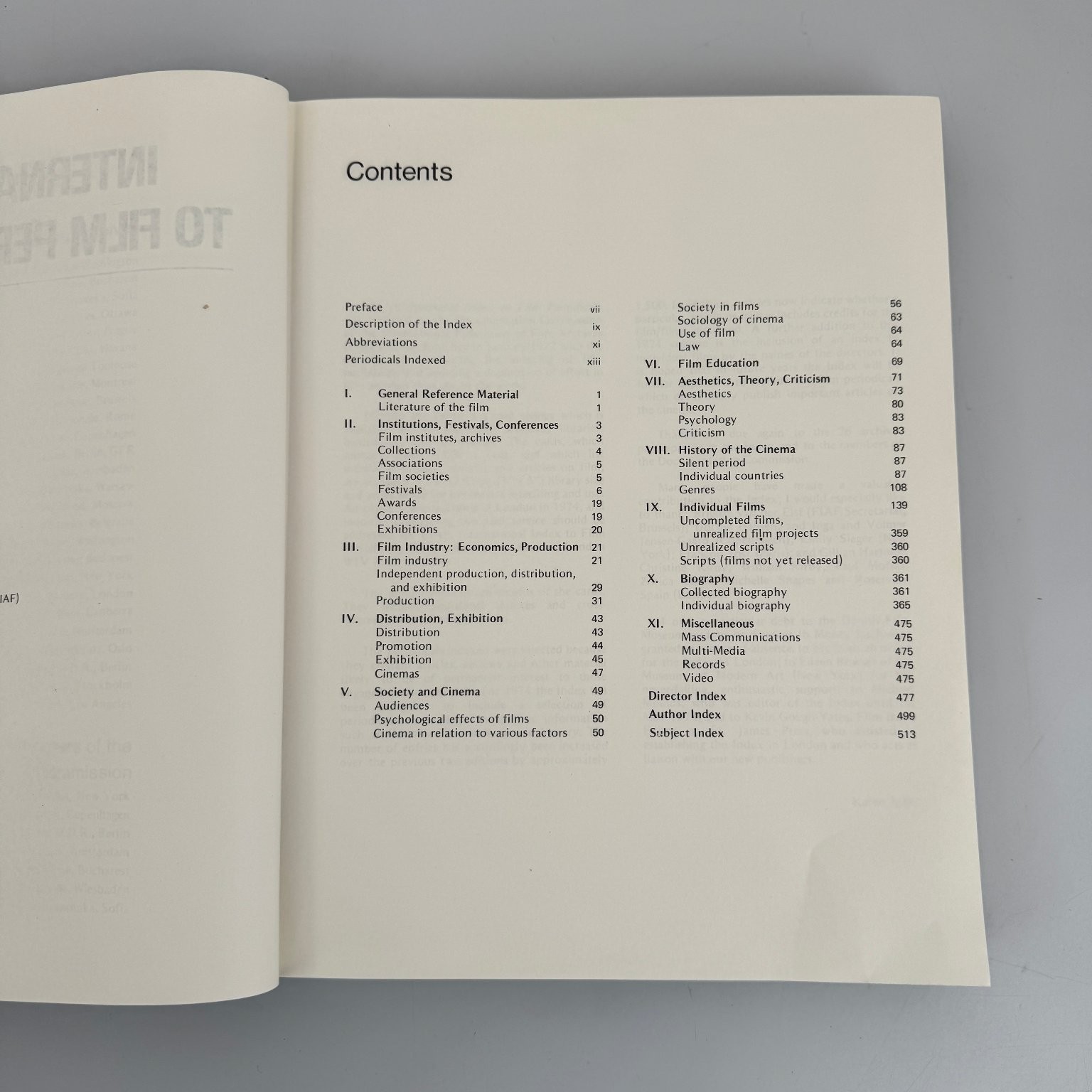 International Index to Film Periodicals 1974 Karen Jones First Edition St
