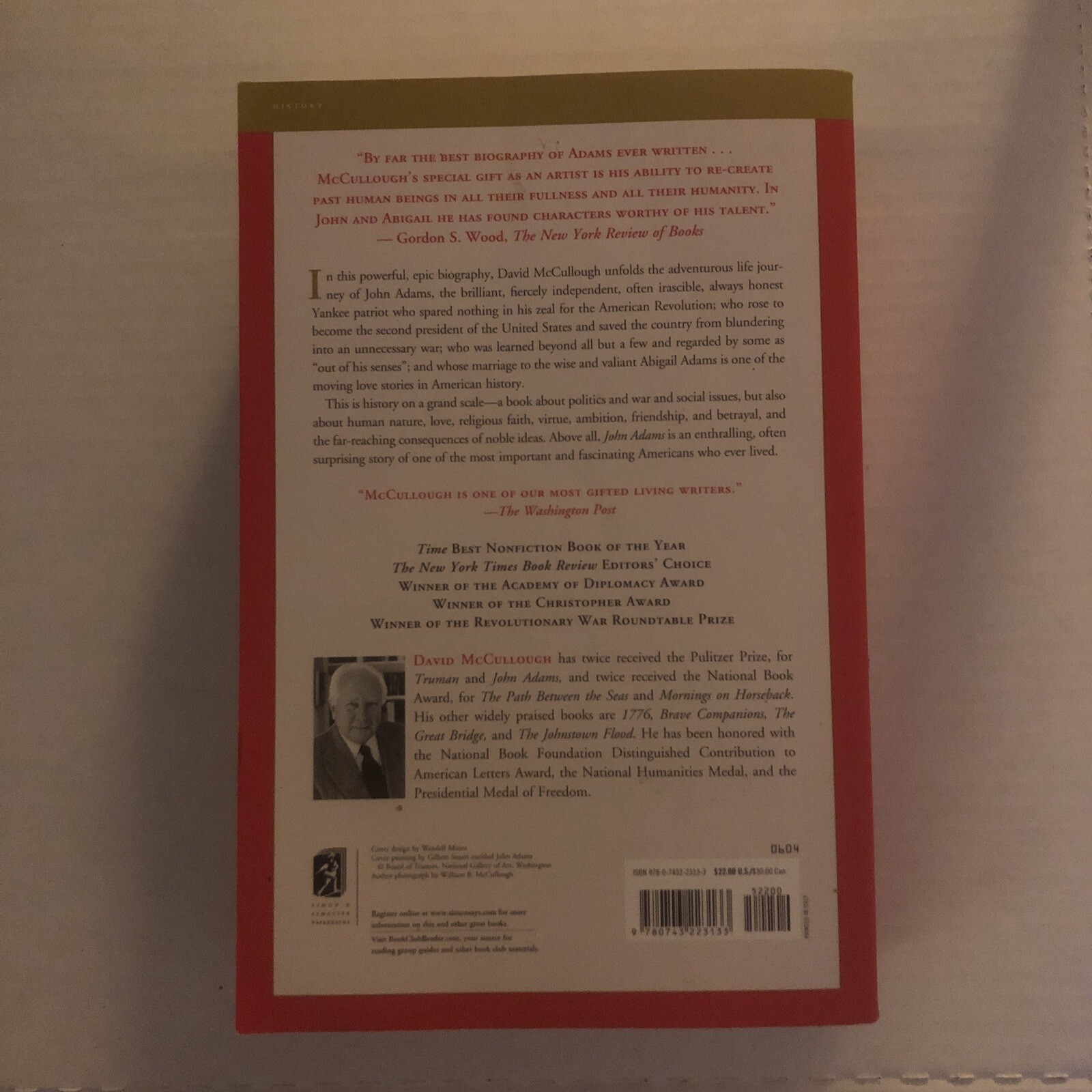 John Adams – paperback, 9780743223133, David McCullough