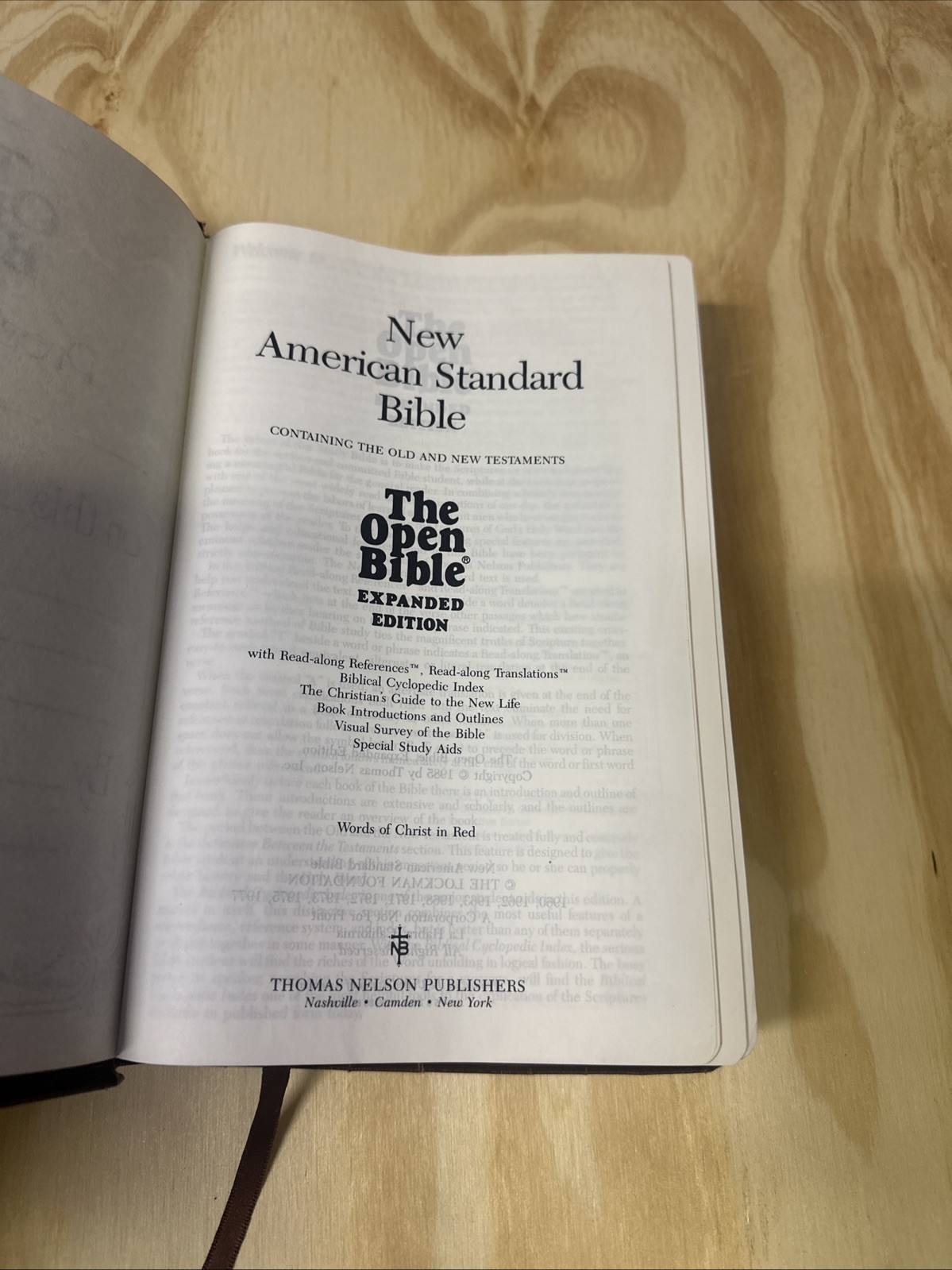The Open Bible Expanded Edition American Standard Nelson 1985 Bonded Leather