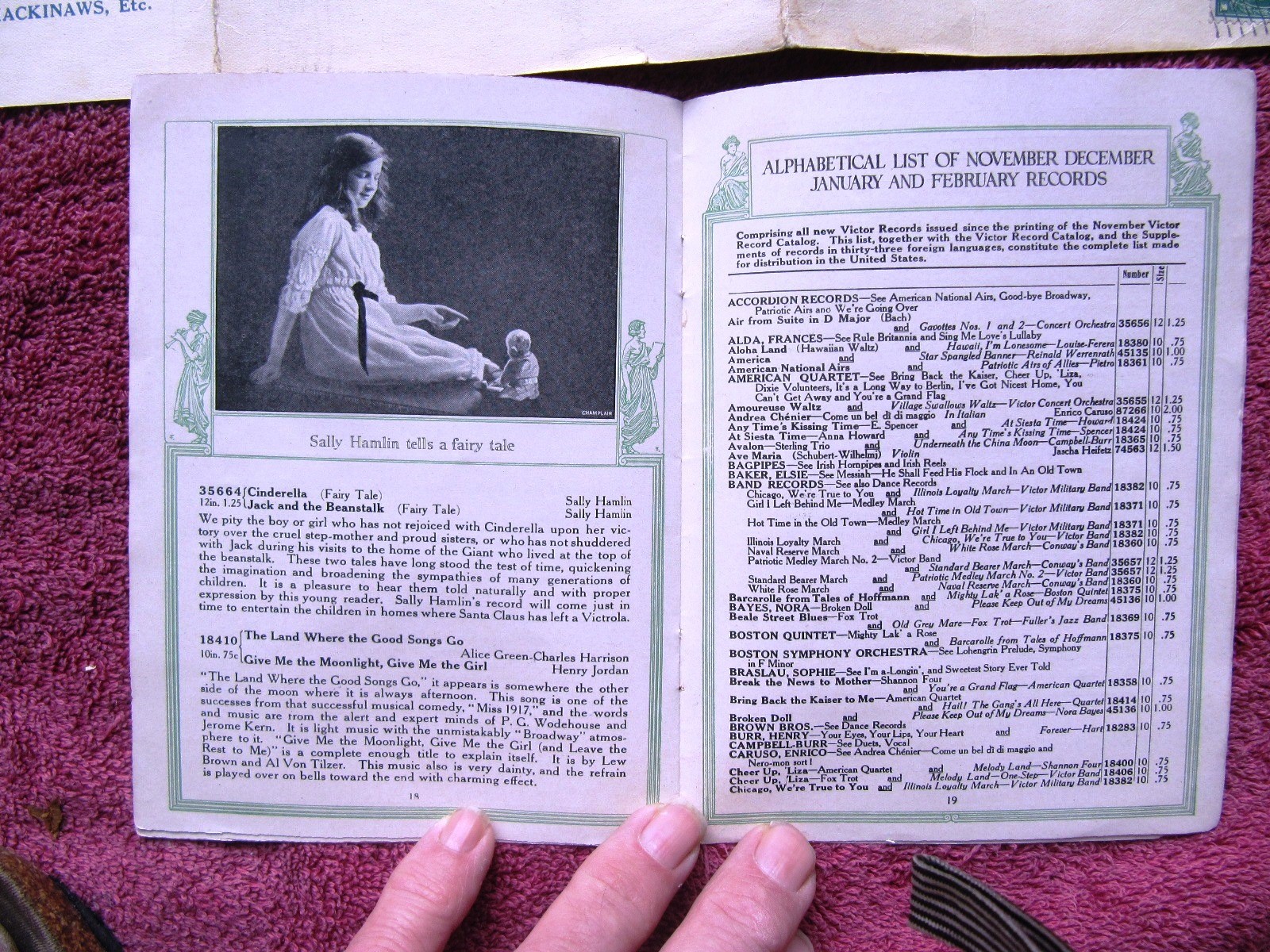 New VICTOR RECORDS Feb 1918 MAIL WRAPPER Stokowski Heifetz Victrola CATALOG