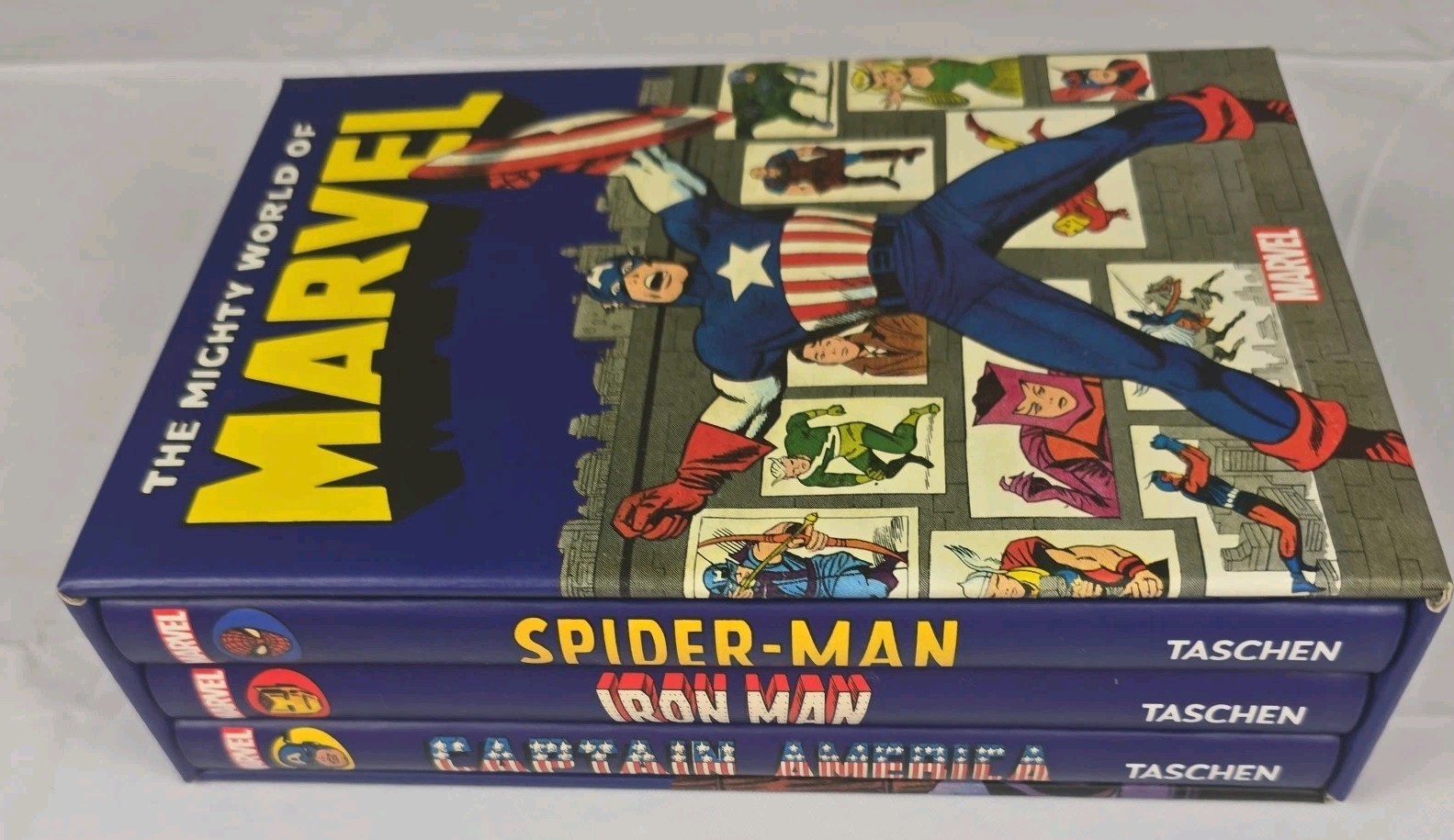 The Mighty World of Marvel 3 Book Box Collection By Roy Thomas Taschen Like New