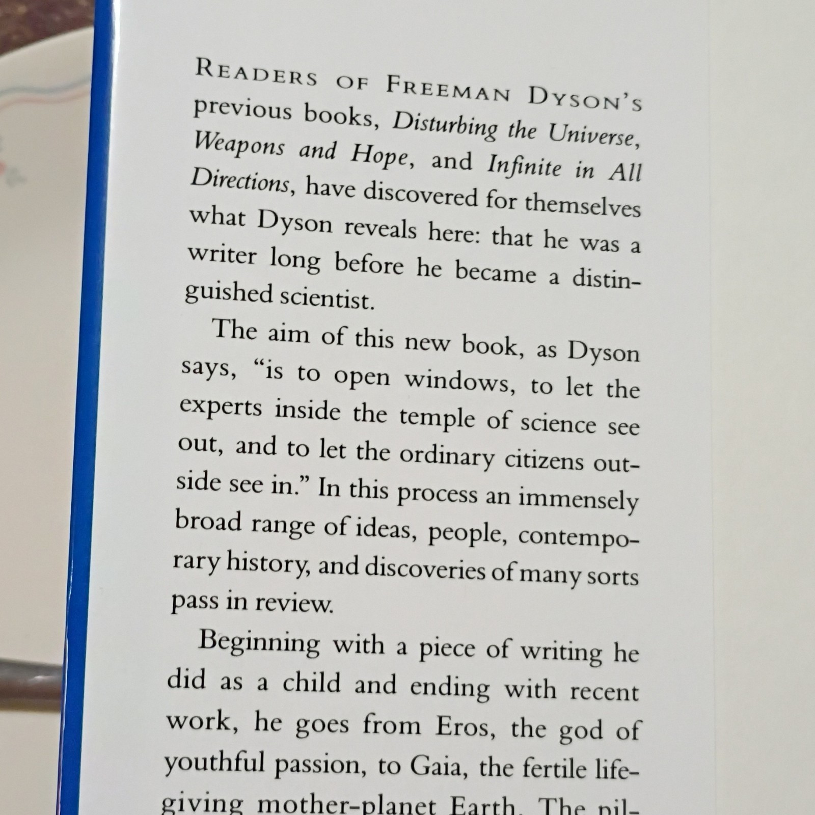 From Eros to Gaia by Freeman Dyson (1992, Pantheon Books, Hardcover)