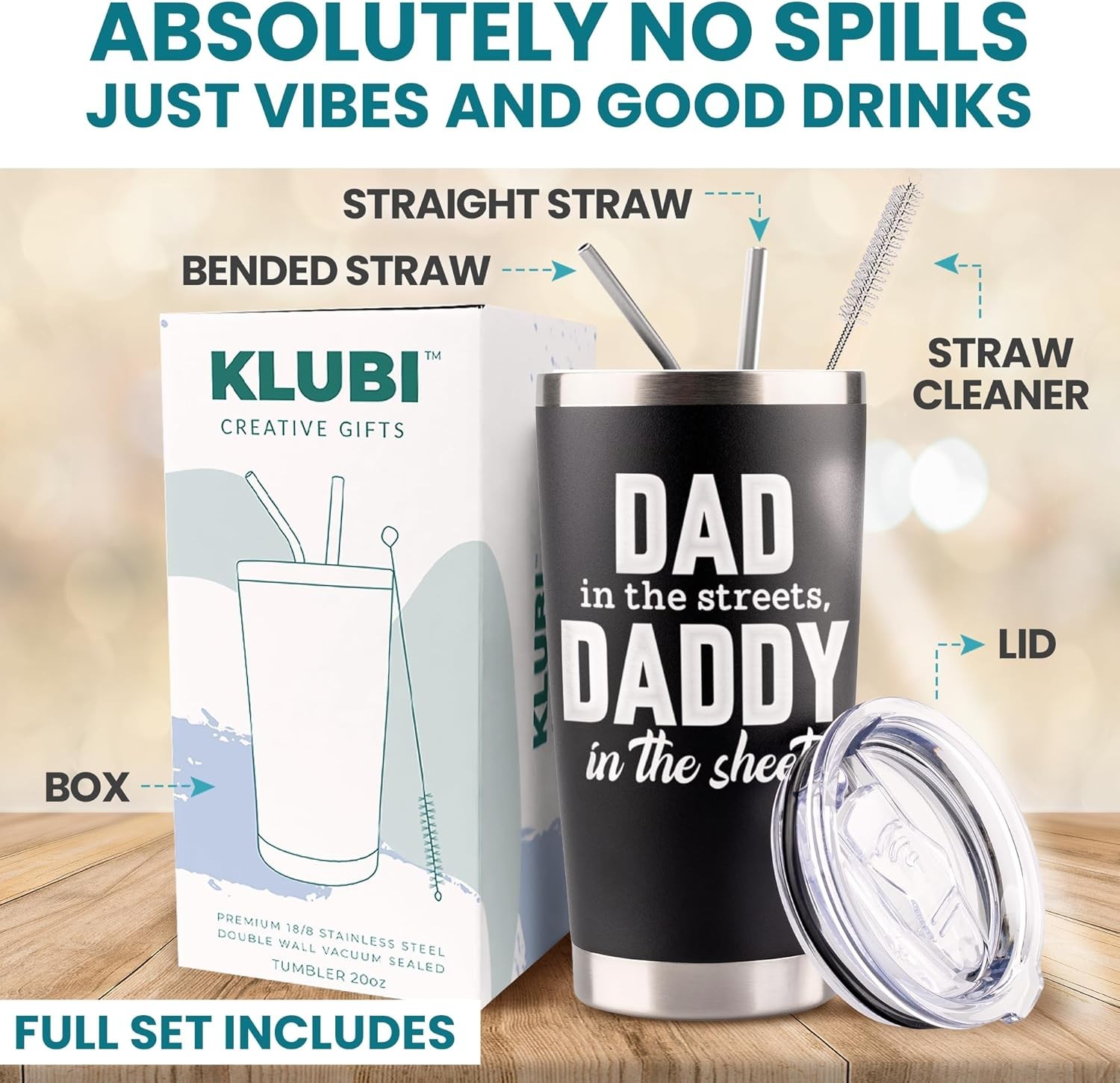 20oz Insulated Stainless Steel Tumbler – Dad in the Streets, Daddy in the Sheets