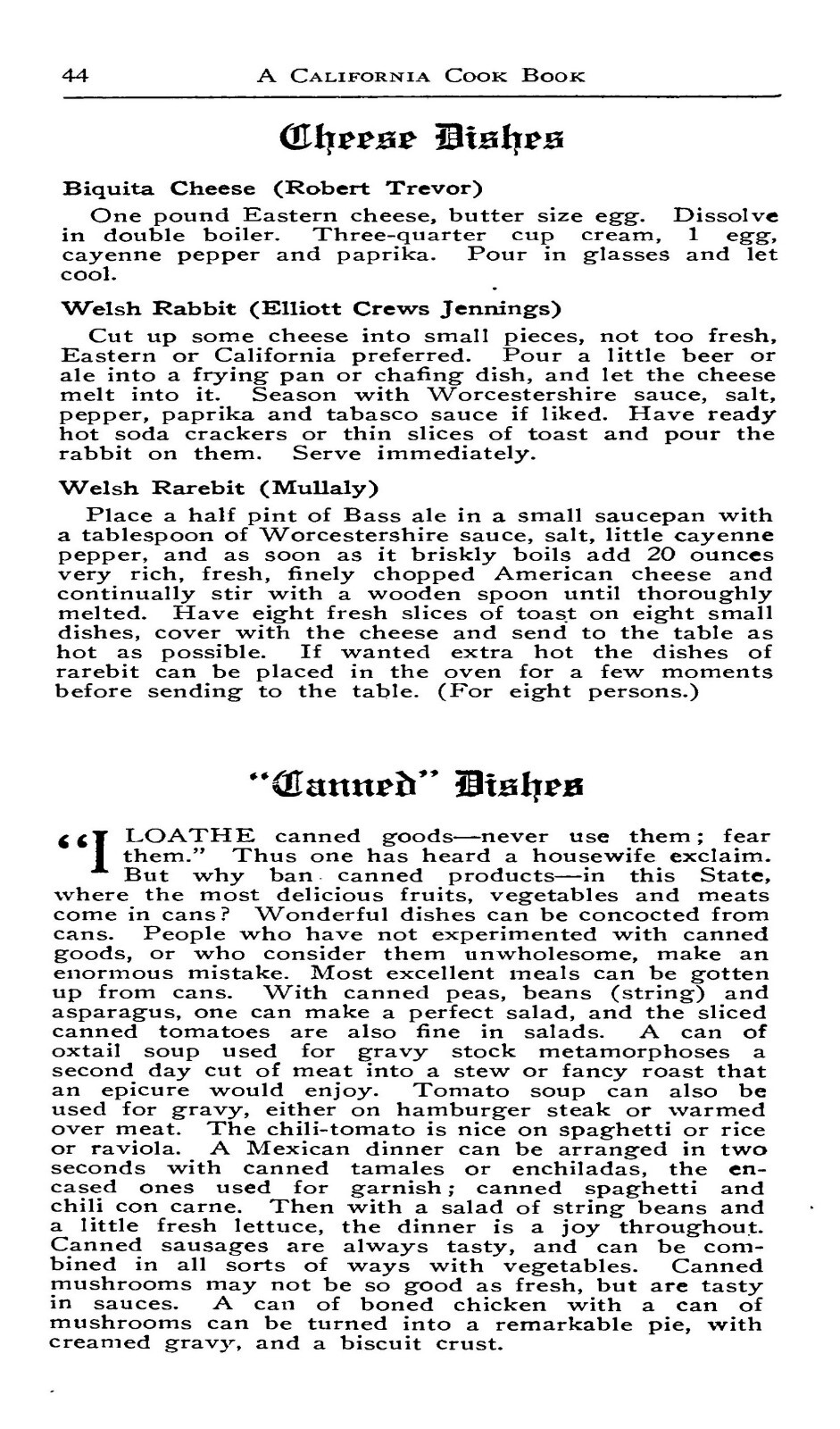 1916 A California Cook Book 47 Pages