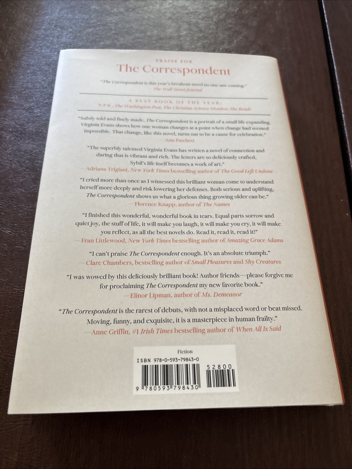 The Correspondent by Virginia Evans Hardcover Book New. Sale To Friday