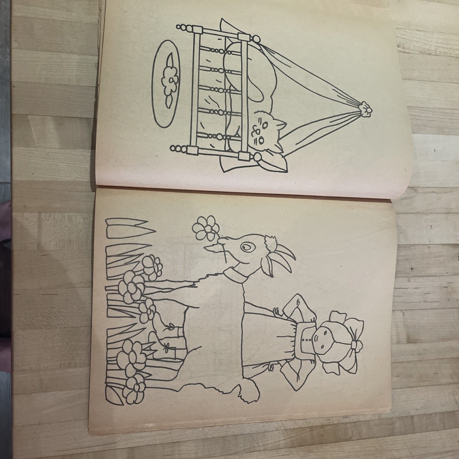 Holly Hobbie Nature Friend Coloring Book Vtg Aged Pages 1976 Slightly Distressed