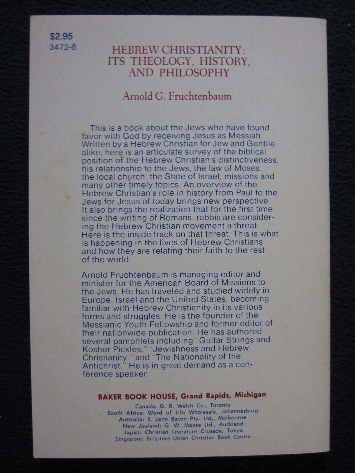 Hebrew Christianity Fruchtenbaum, Arnold G.