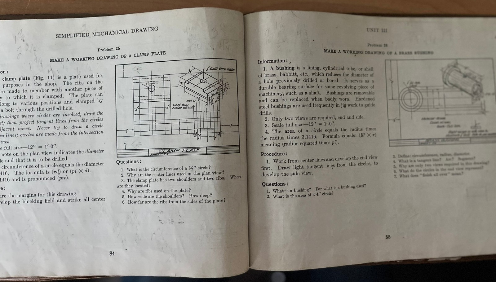 SIMPLIFIED MECHANICAL DRAWING Thurman Crook 1946 Reprint