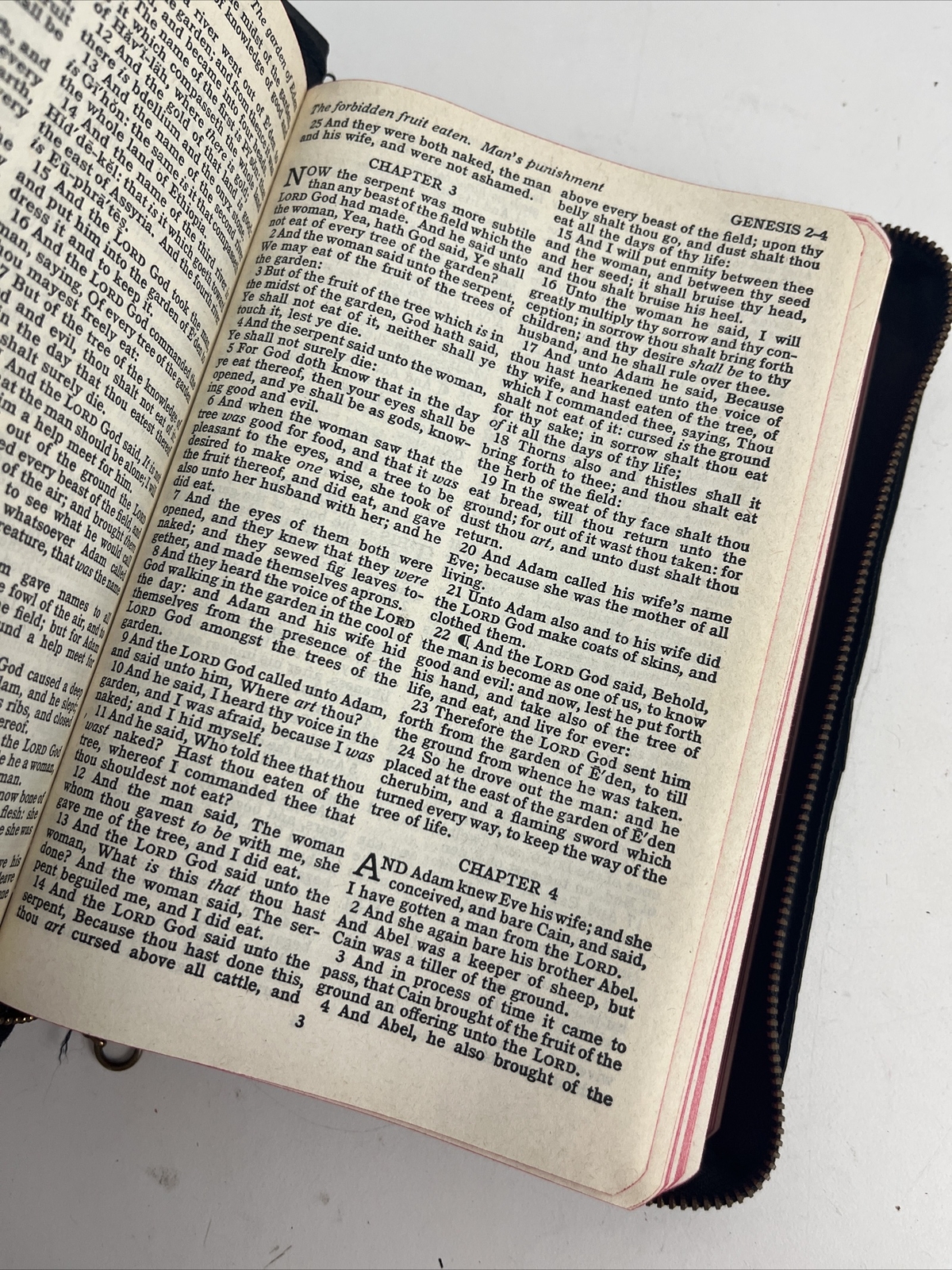 Bible KJV Zip Leather Original Tongues Antique VTG American Society