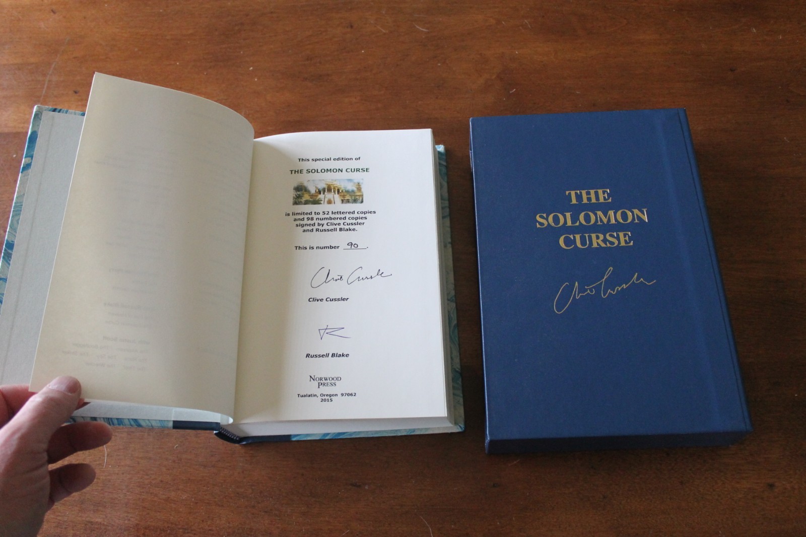 Clive CUSSLER – THE SOLOMON CURSE – Signed x2 NORWOOD NUMBERED EDITION SLIPCASE
