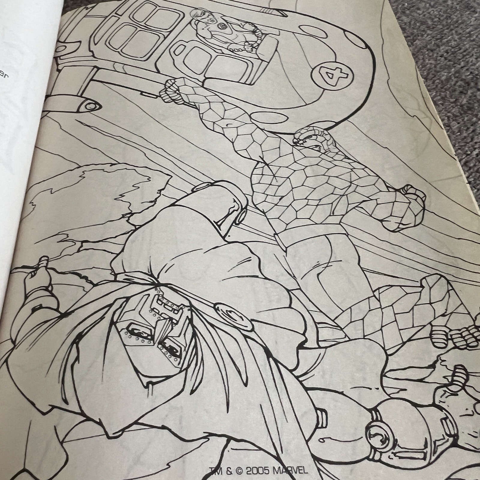 Jumbo Coloring Book Marvel Fantastic Four 2005 400 Pages Activity VTG