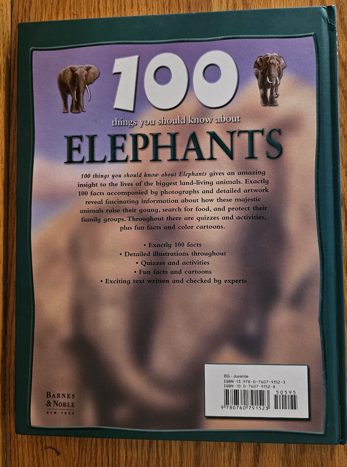 100 Things You Should Know About ELEPHANTS Juvenile Hard Back Book 48 Pages 9×12