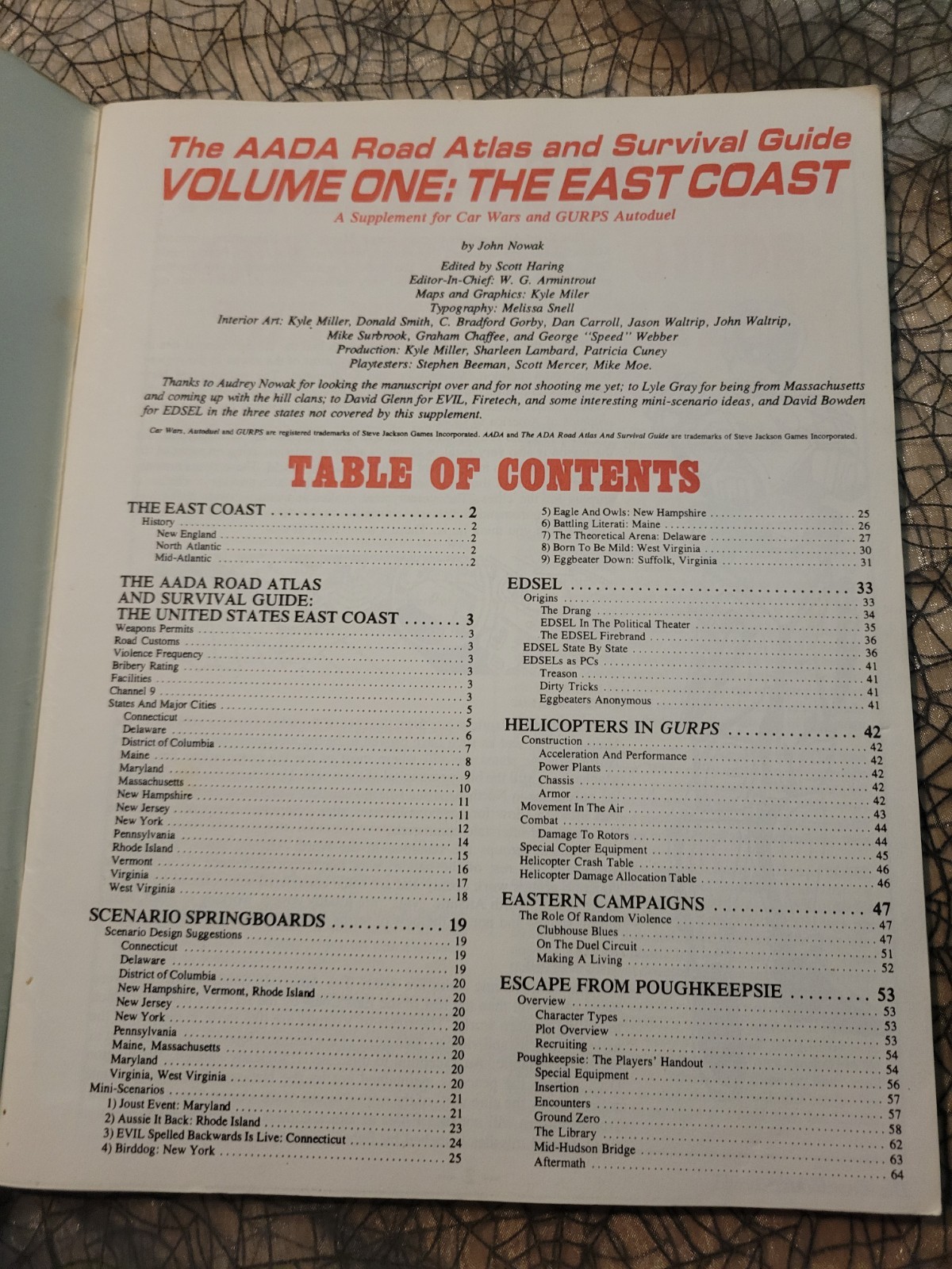 AADA Road Atlas Survival Guide Car Wars Autoduel 1 2 3 4 5 6 7 + GURPS Rpg Lot