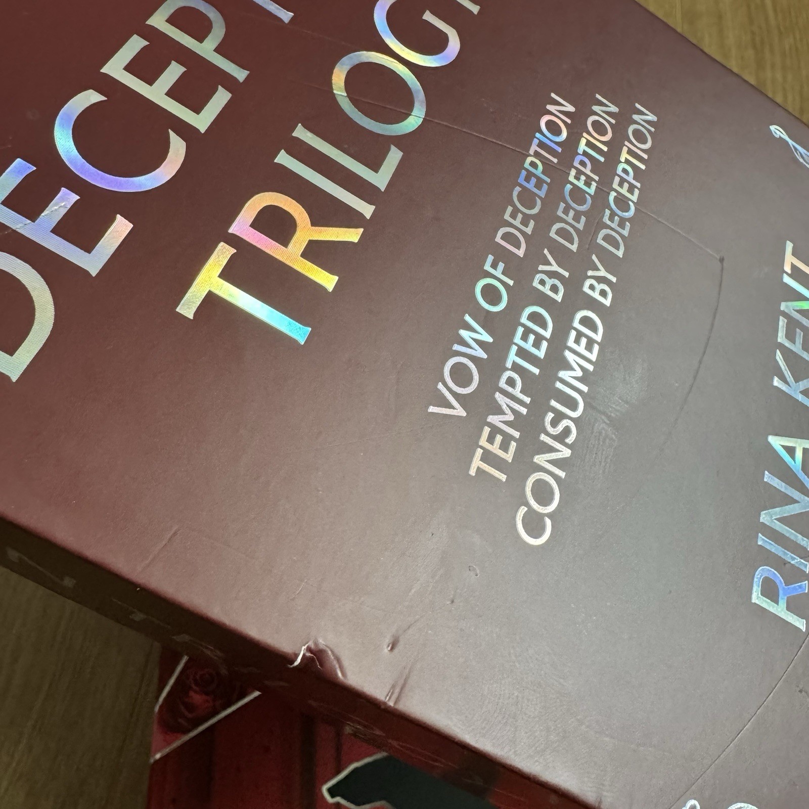 Books For Days Crate Rina Kent Deception Trilogy Hardcover & Case Red Edges