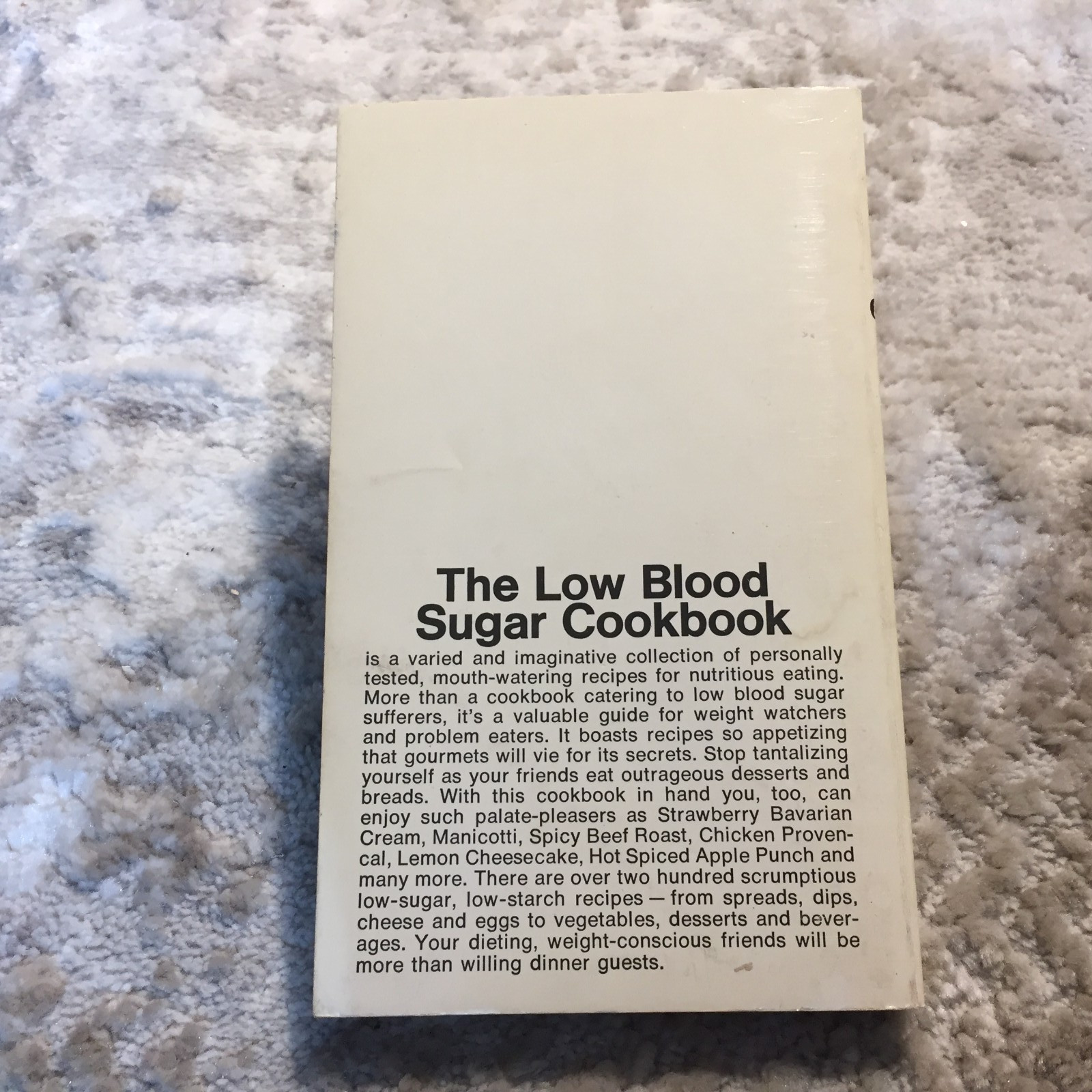 The Low Blood Sugar Cookbook Francyne Davis 1974 Bantam Books Cooking