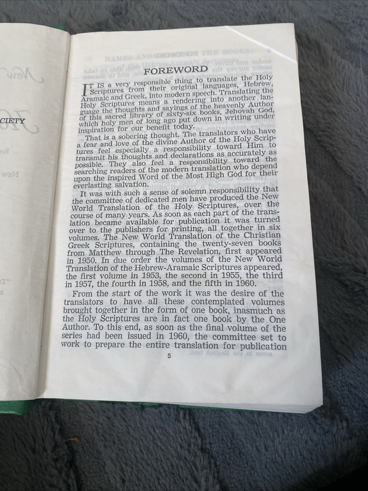 1970 New World Translation Of The Holy Scriptures green Watchtower 3rd Print