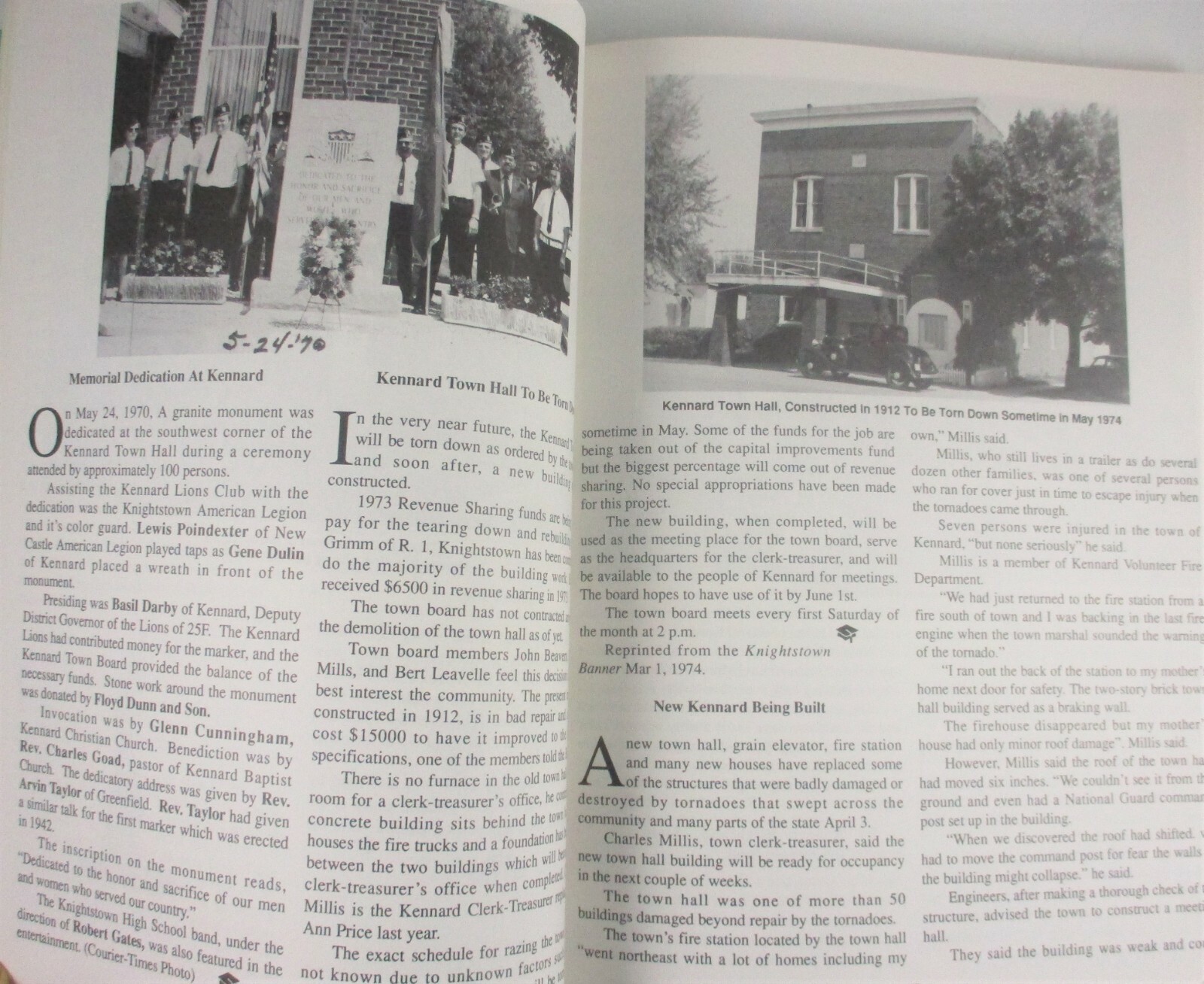 Kennard My Home Town and Greensboro Mt. Lawn Township Indiana Lmt Ed #552 Book