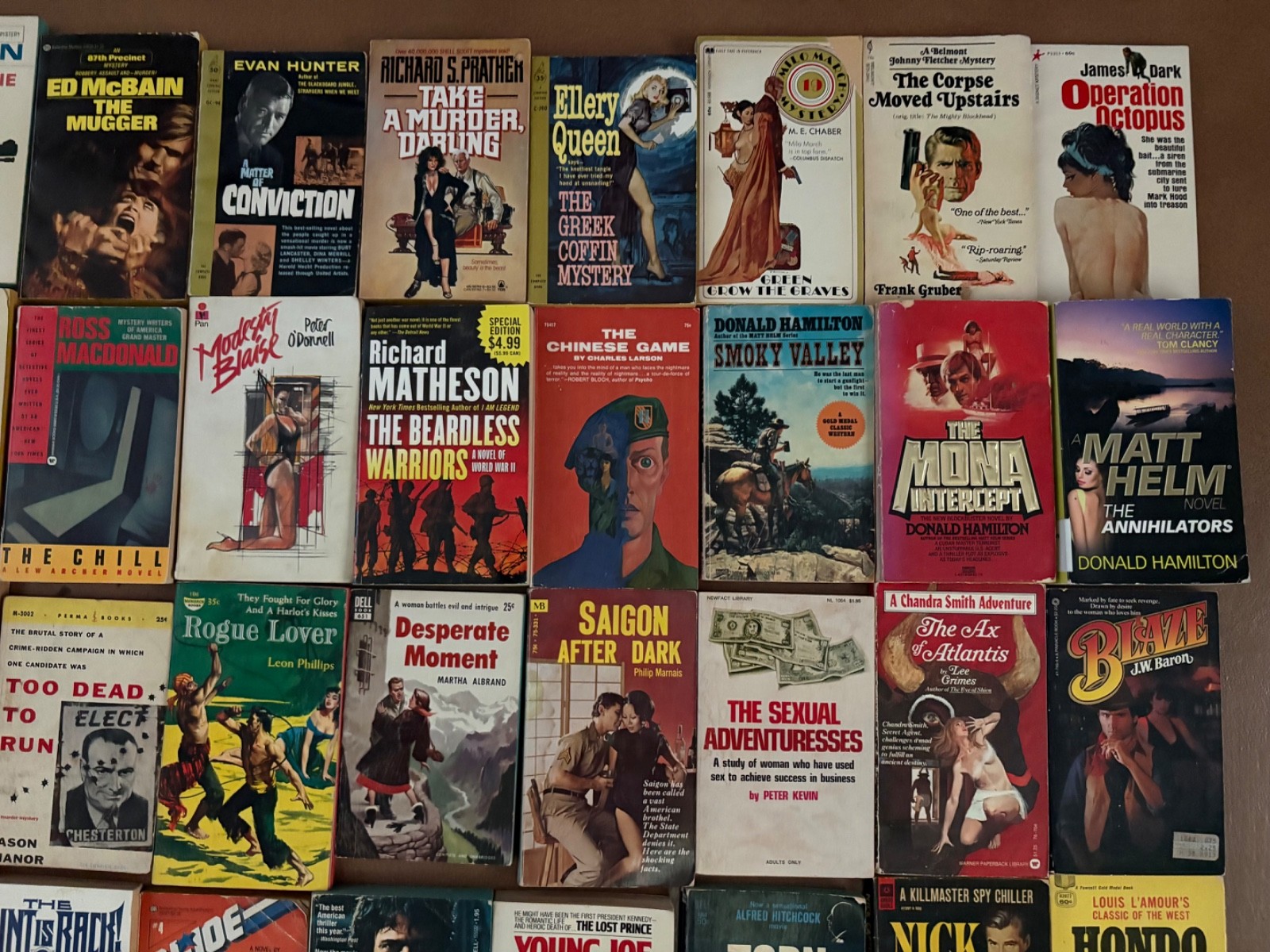 vintage paperback lot 55 Ross John D. MacDonald tie in pulp sleaze men Matheson