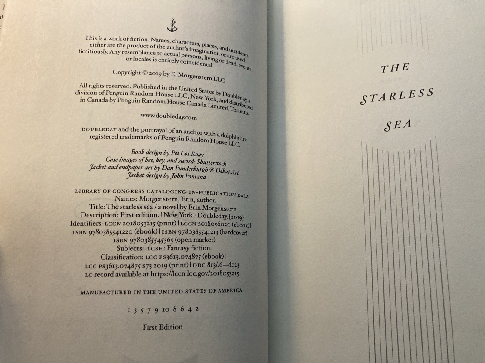 Erin Morgenstern The Starless Sea First Edition Hardcover Signed Doubleday