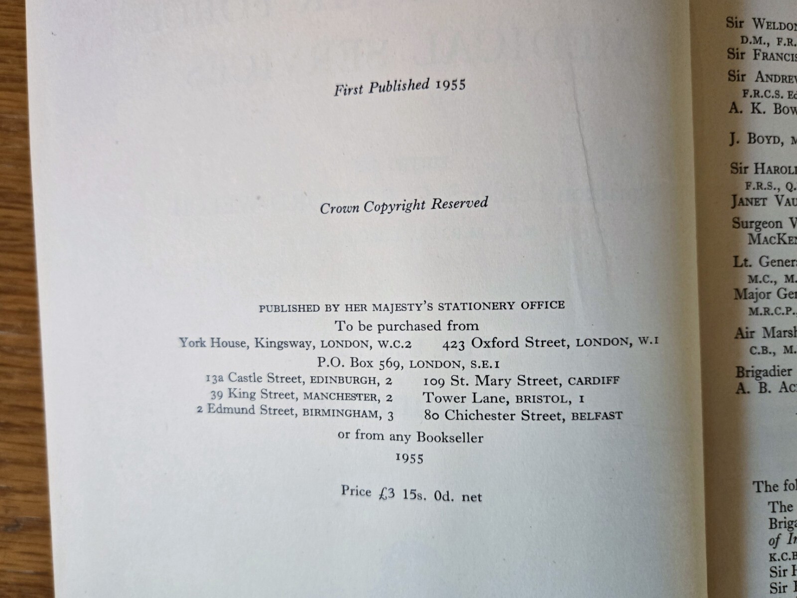 Royal Air Force Medical Services: Volume II Commands (HC, 1955) RARE