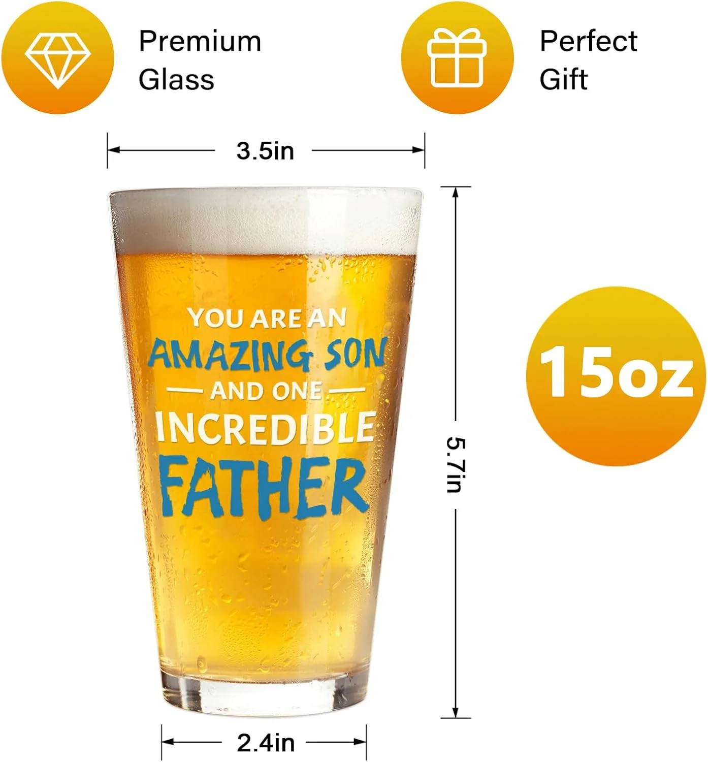Father’s Day Gifts for Son, You are Amazing Son and Incredible 15 OZ