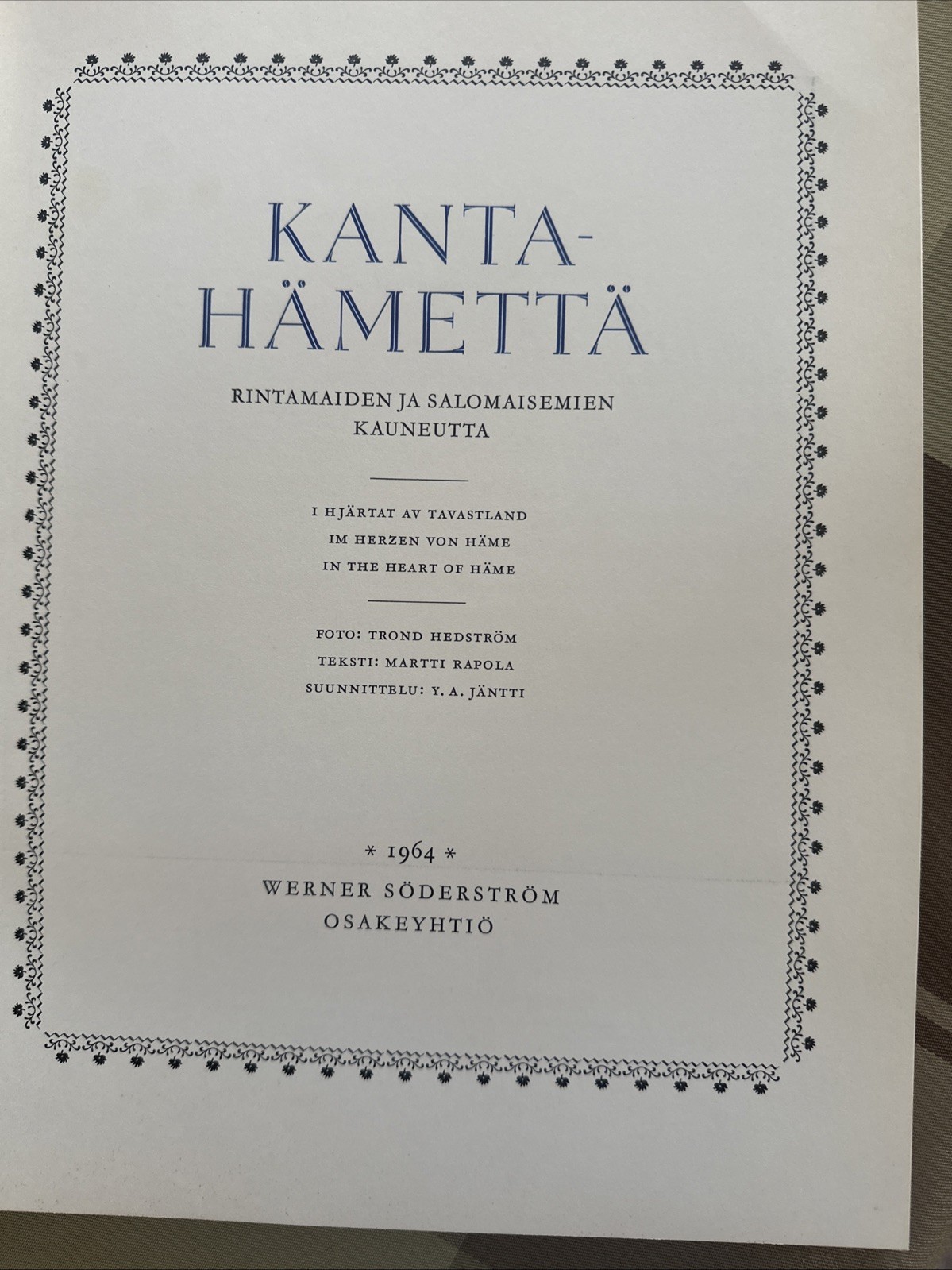 Finnish Photo Art–Hard Cover–108 Pages Written In Finnish 1964 13x 10