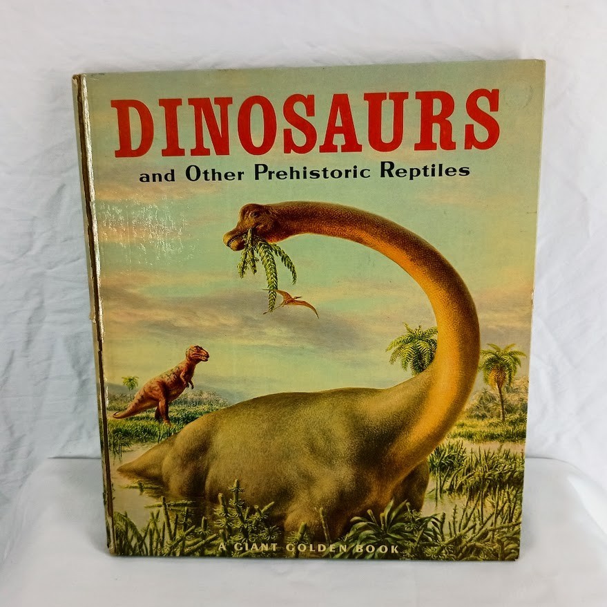 Dinosaurs and Other Prehistoric Reptiles – Giant Golden Book 1977 Print VTG