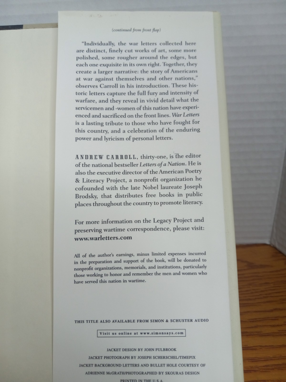 War Letters – Extrodinary Correspondence from American Wars – Andrew Carroll