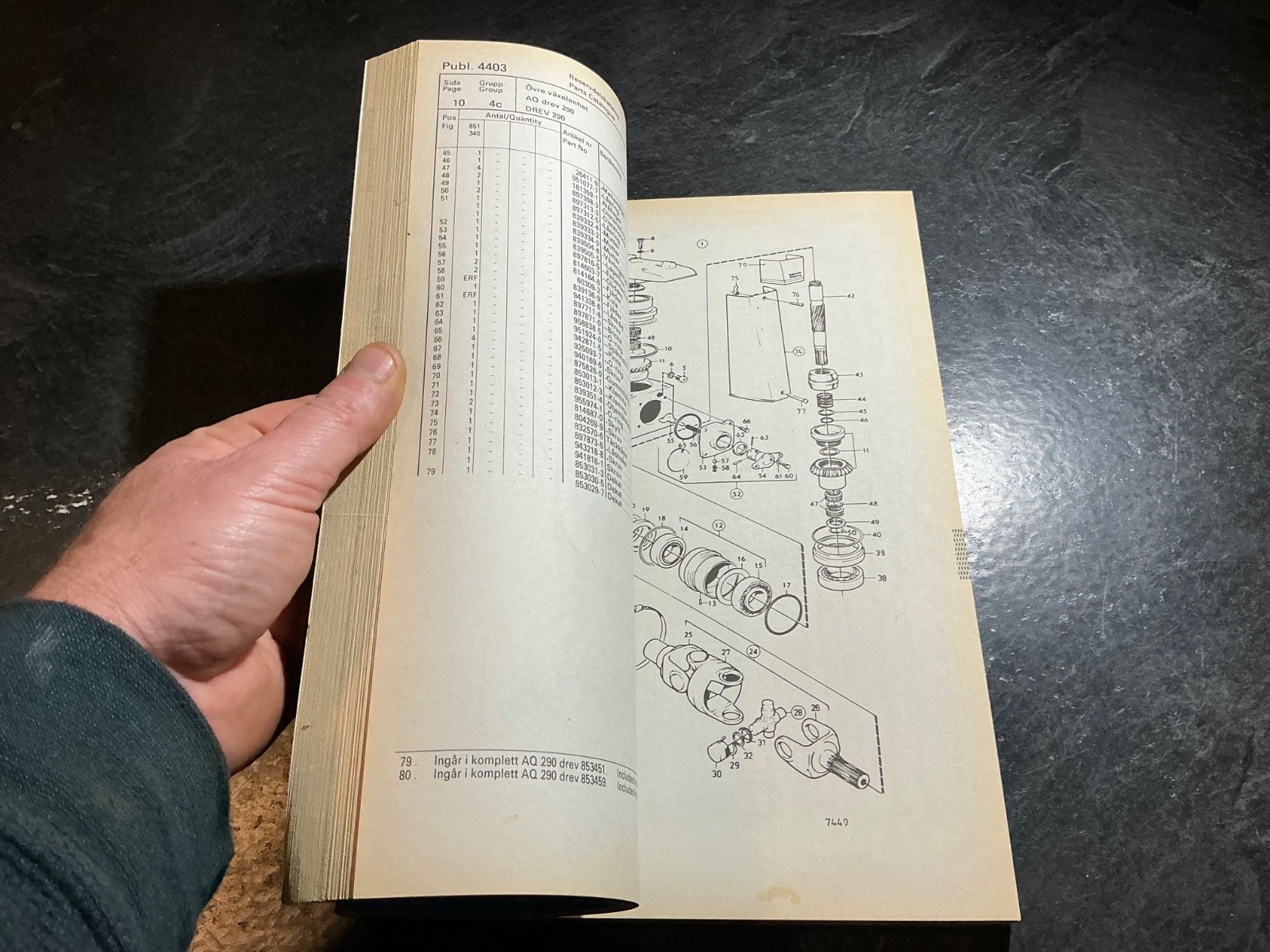 Volvo Penta AQ290A Parts Catalogue GM 5.7L 350 cu. in. V8
