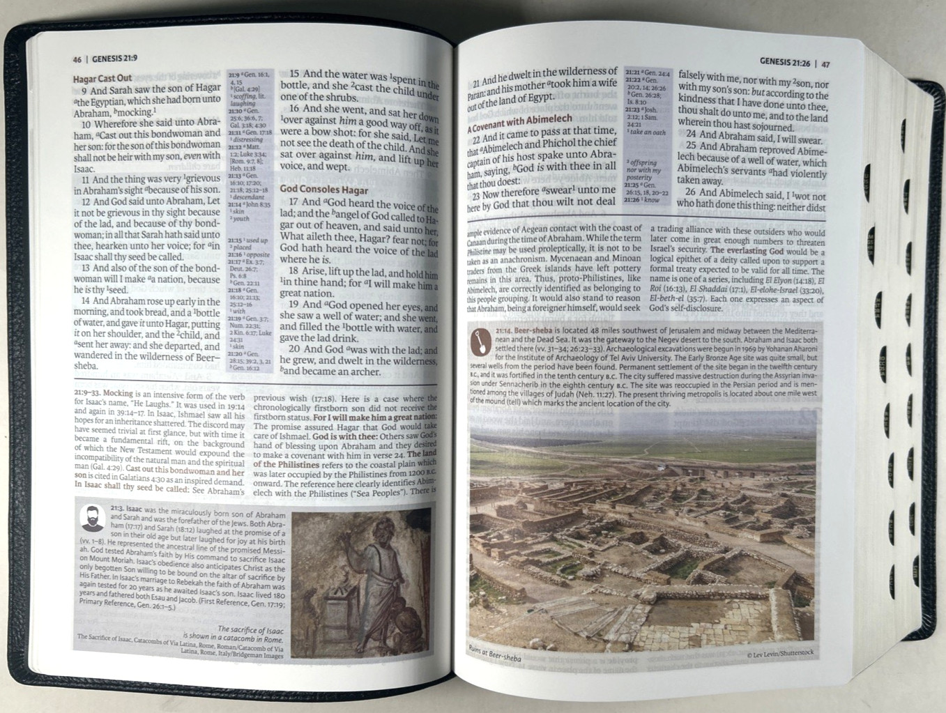 KJV Study Bible Black Genuine Leather Full Color Edition Indexed King James VG