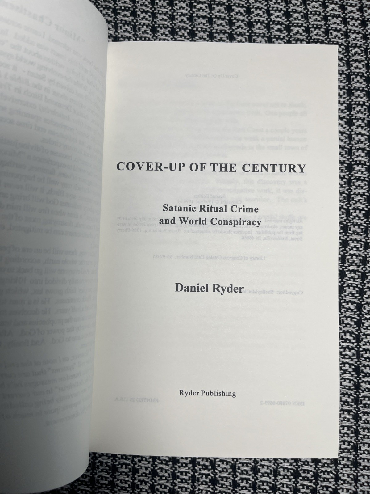 Cover-Up Of The Century Satanic Ritual Crime & World Conspiracy By Daniel Ryder