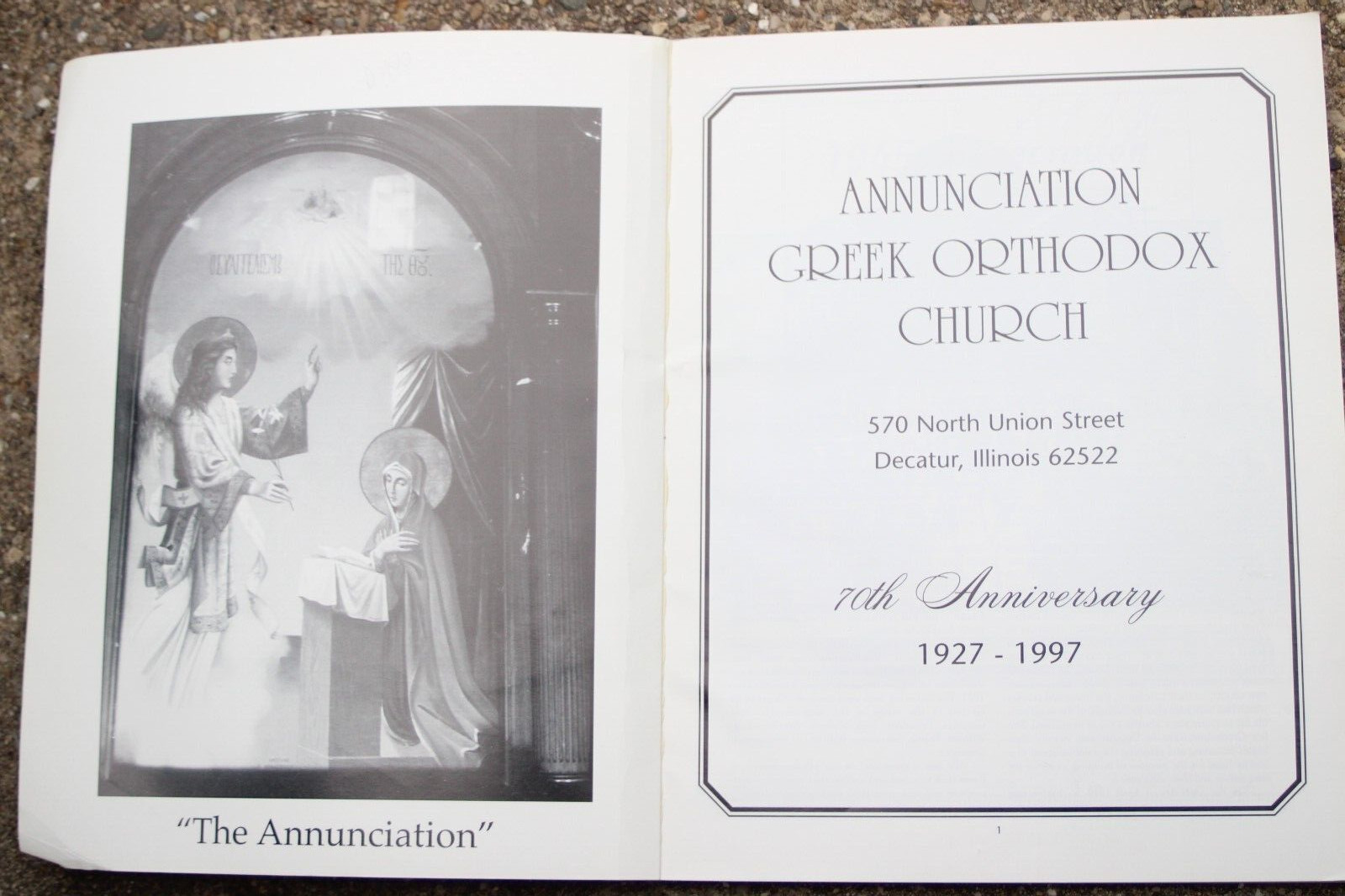 Annunciation Greek Orthodox Church Decatur Il. 1927-1997 70th Anniversary TPB