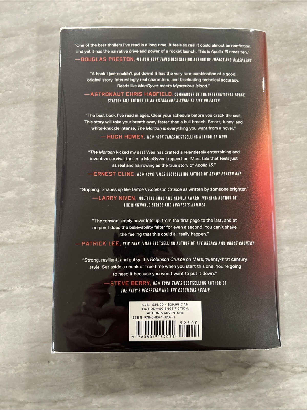 The Martian by Andy Weir (2014, Hardcover) First Edition/Late Print, VG, HC w/DJ