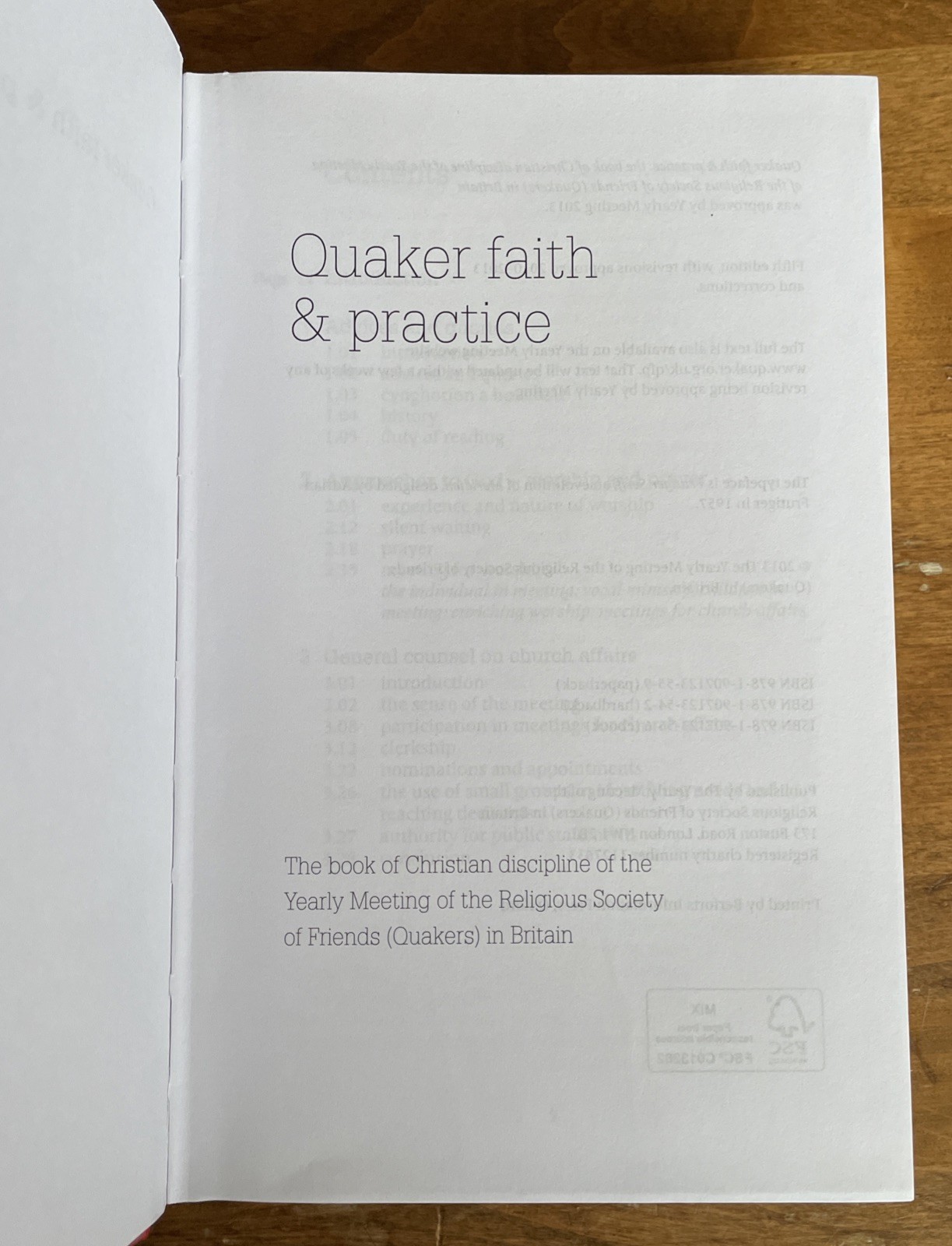 Quaker Faith & Practice: The Book of Christian Discipline 5th Edition Hardcover