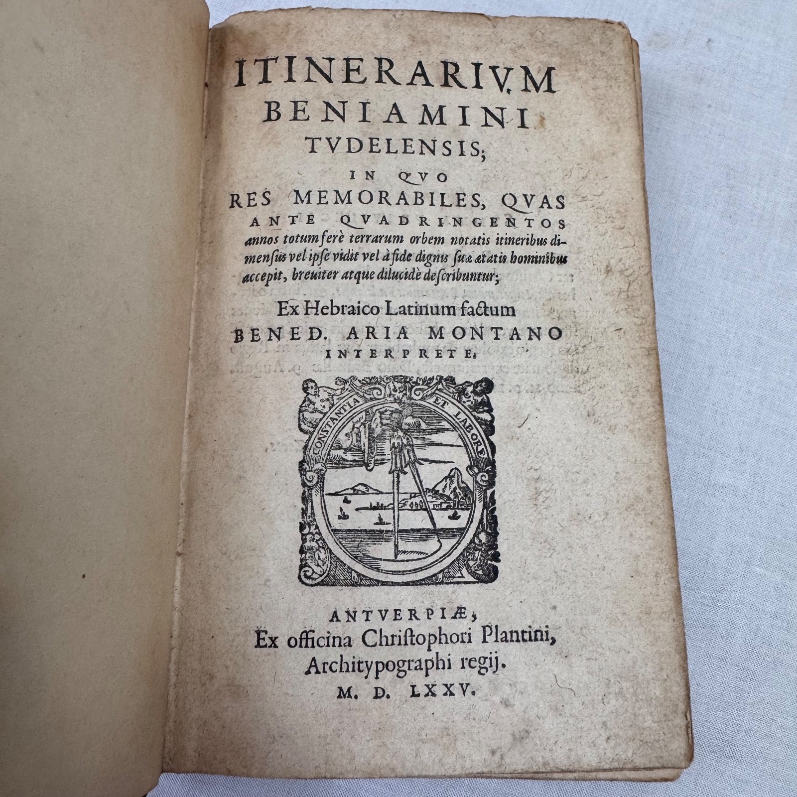 Itinerarium Beniamini Tudelensis 1575 Christopher Plantin Judaica Travel Antwerp