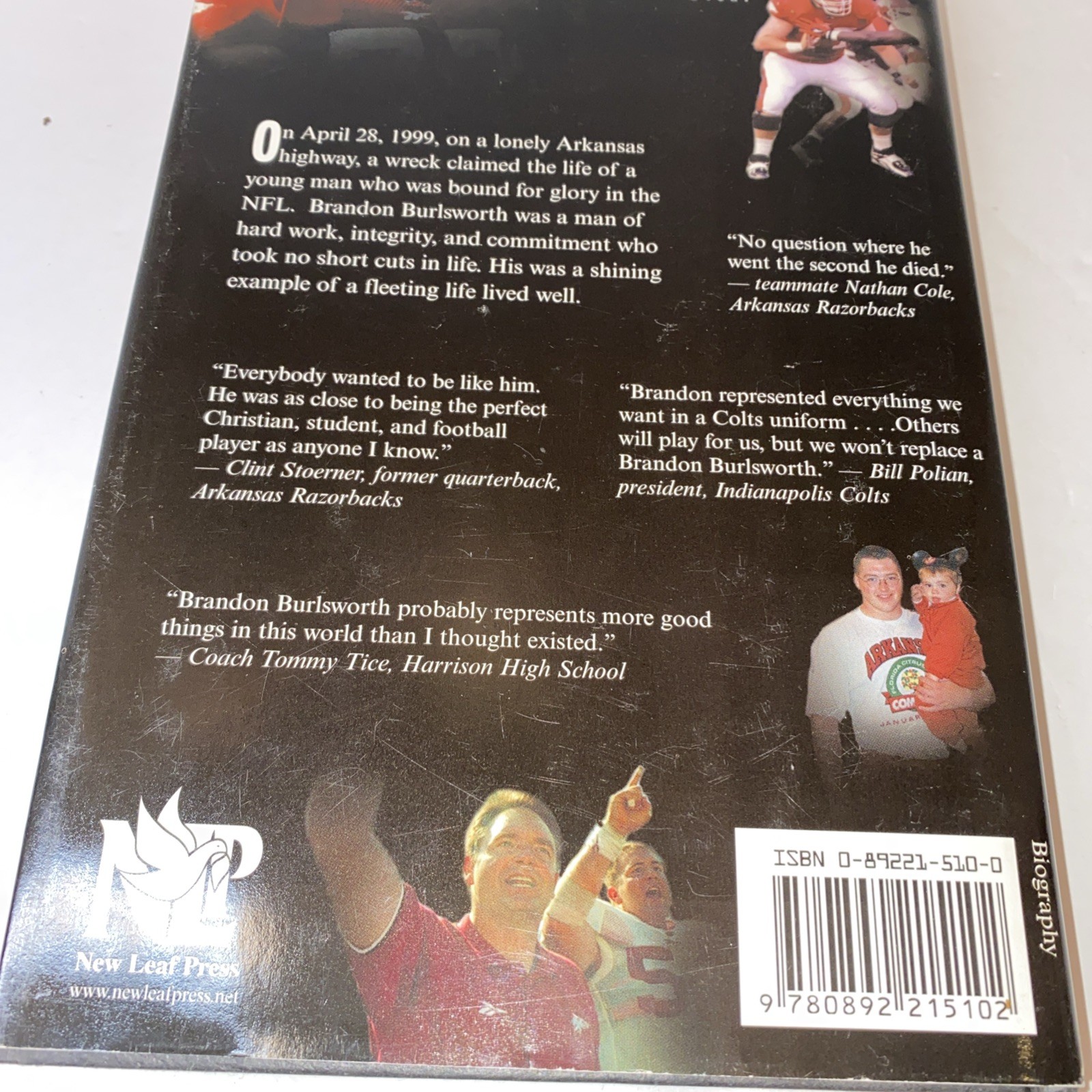Through the Eyes of a Champion The Brandon Burlsworth Story Jeff Kinley 1st ed.