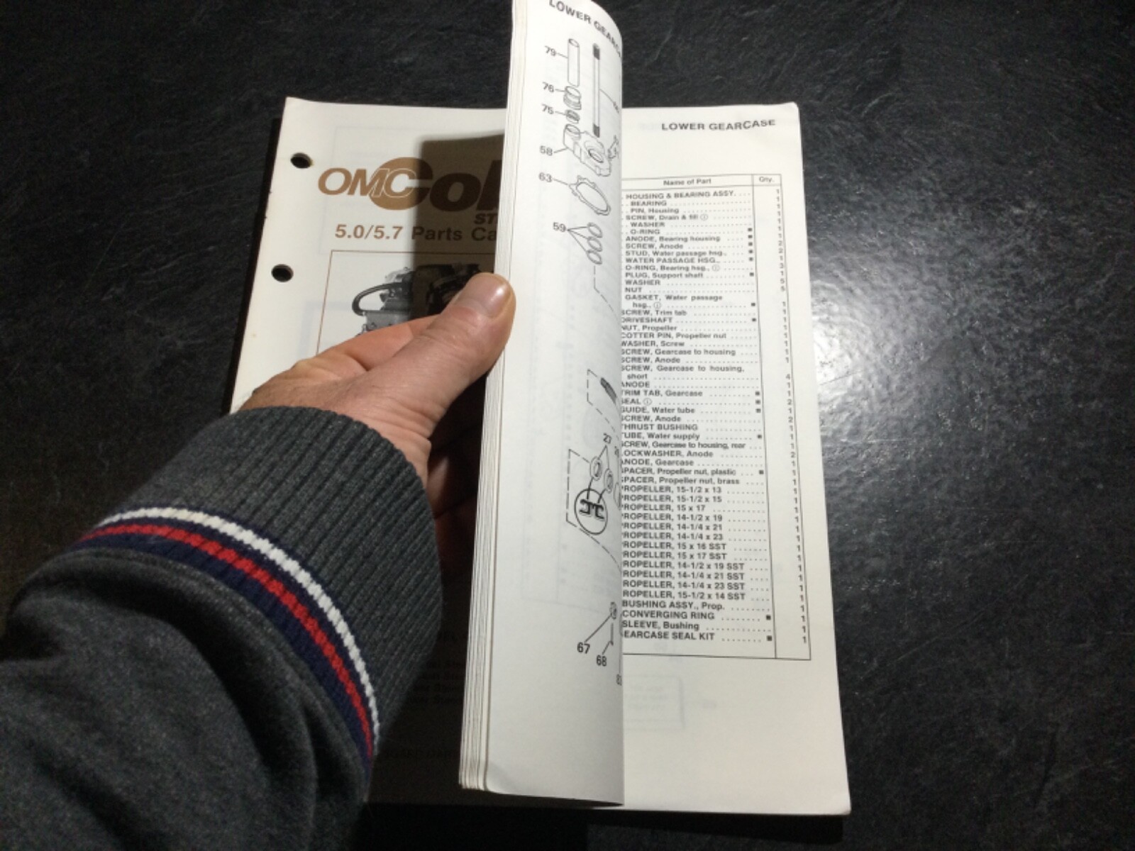 1986 OMC Cobra 5.0L & 5.7L V8 Stern Drive Parts Catalog GM 305 & 350 C.I 2V & 4V