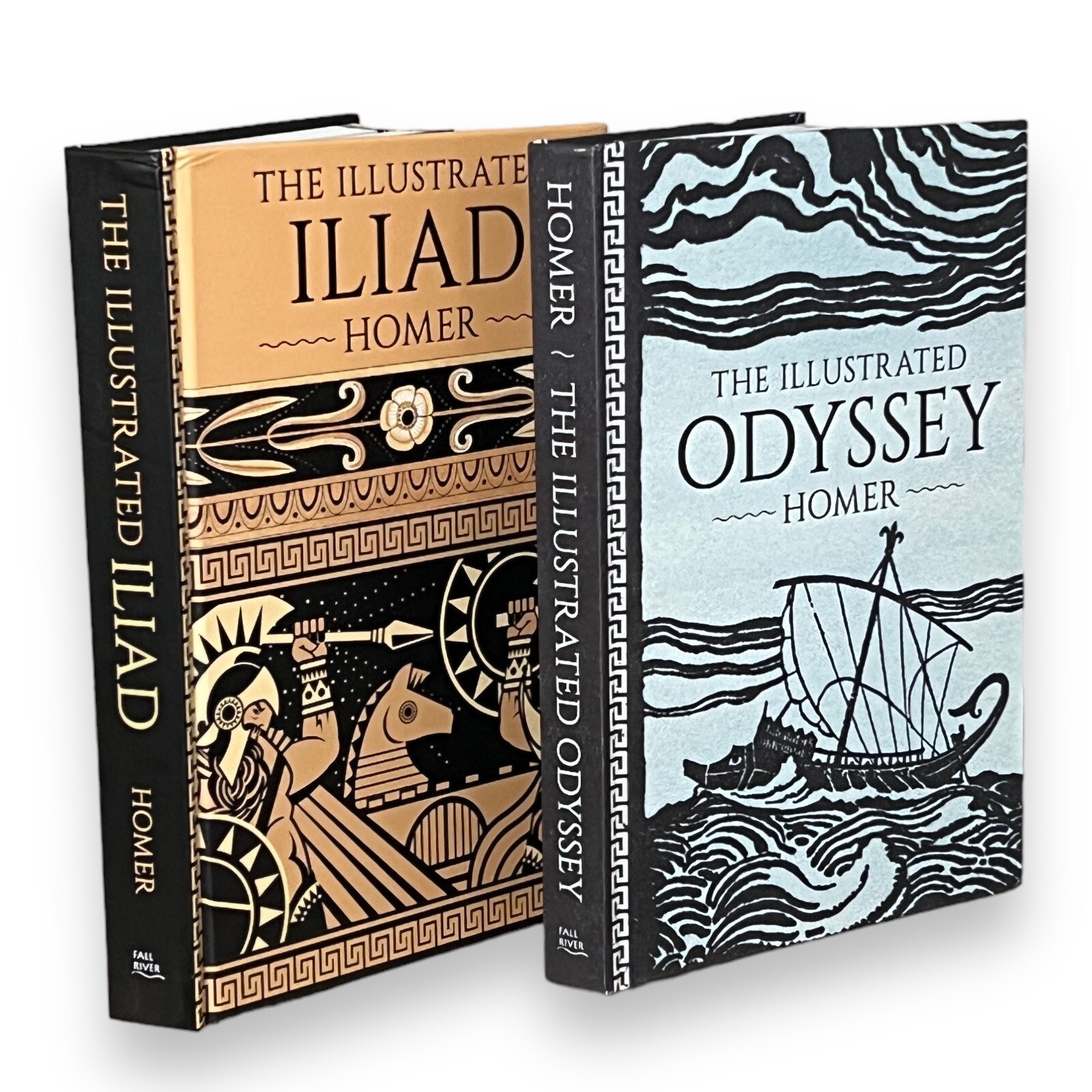 2-Book Set: THE ILLUSTRATED ILIAD & ODYSSEY by Homer Hardcover Deluxe Classics