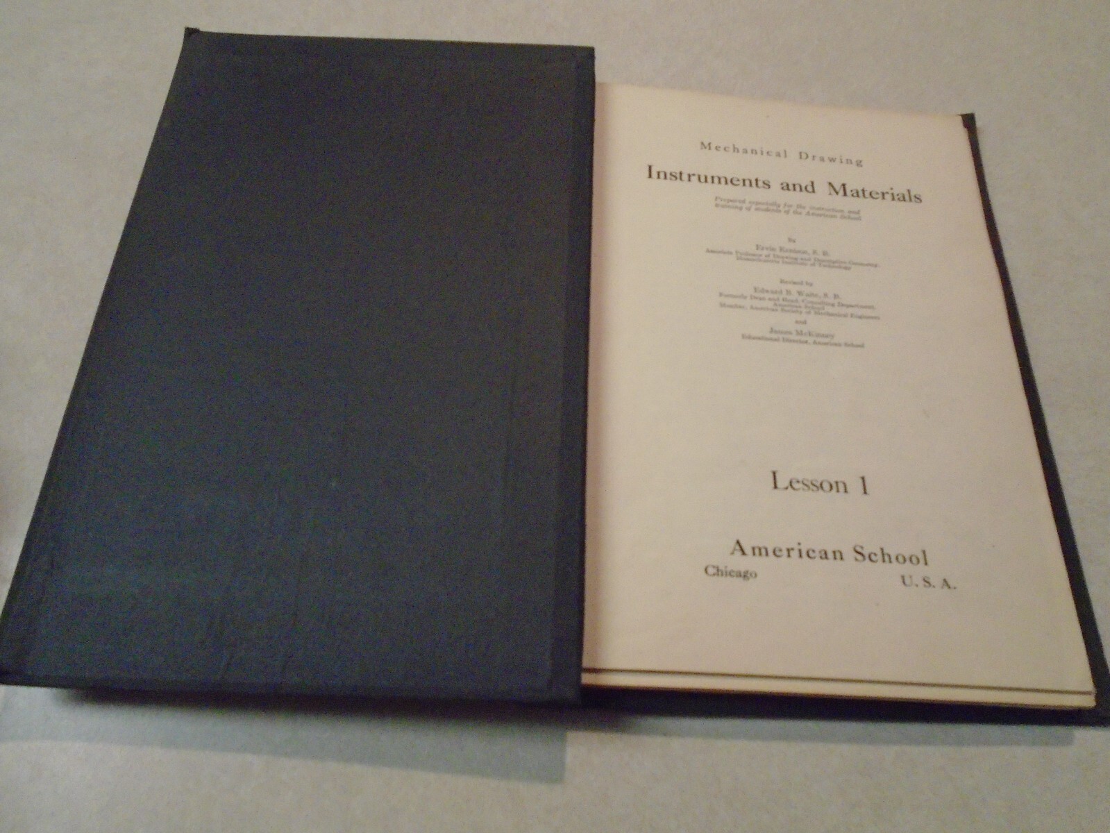 Vintage 1925 Mechanical Drawing Lessons Ervin Kenison American School Chicago