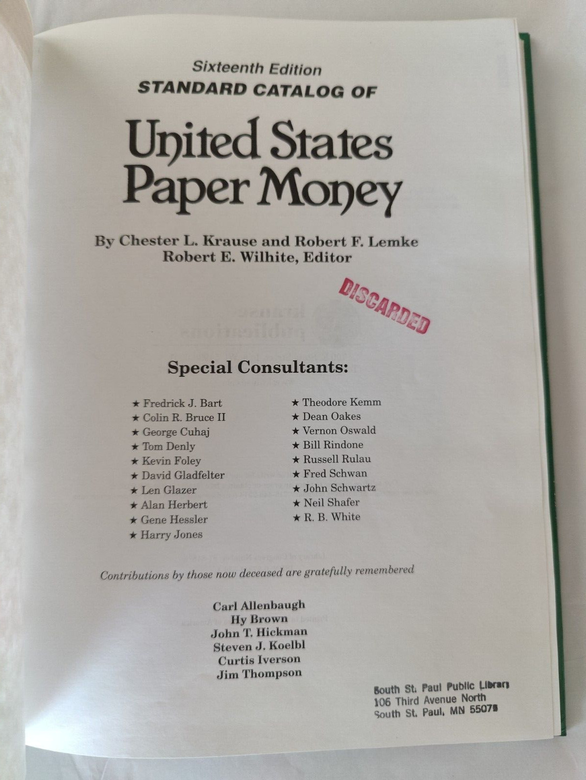 Standard Catalog of U. S. Paper Money by Bob Lemke (1997, Hardcover)