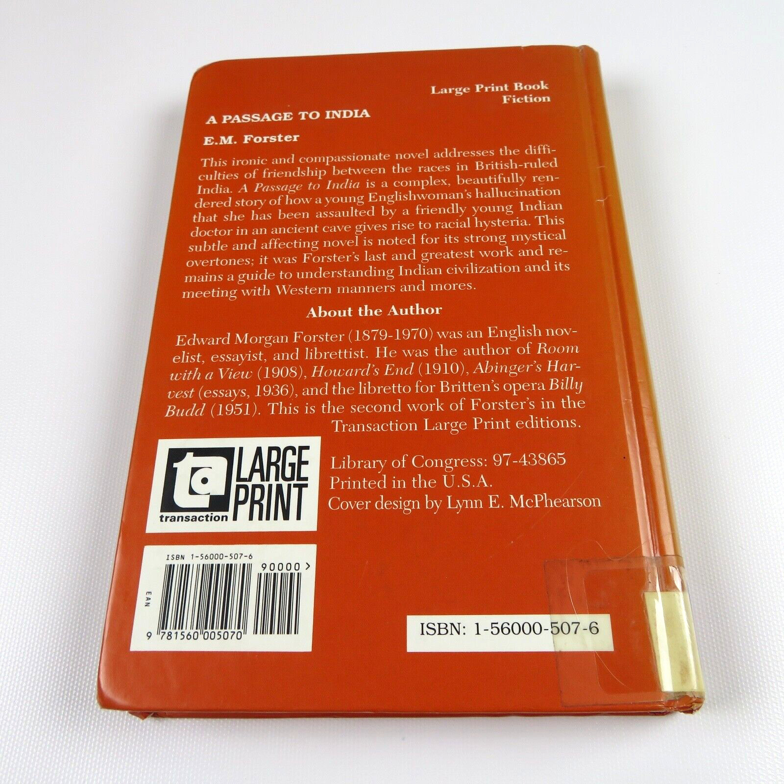 A PASSAGE TO INDIA by E.M. Forster, 1999 Hardcover- LARGE PRINT