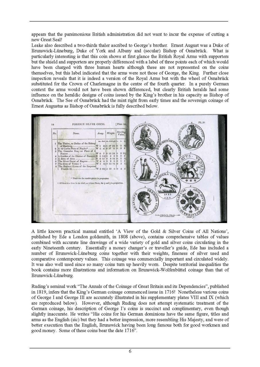 The Coinage of the House of Brunswick-Calenberg-Hannover during the period