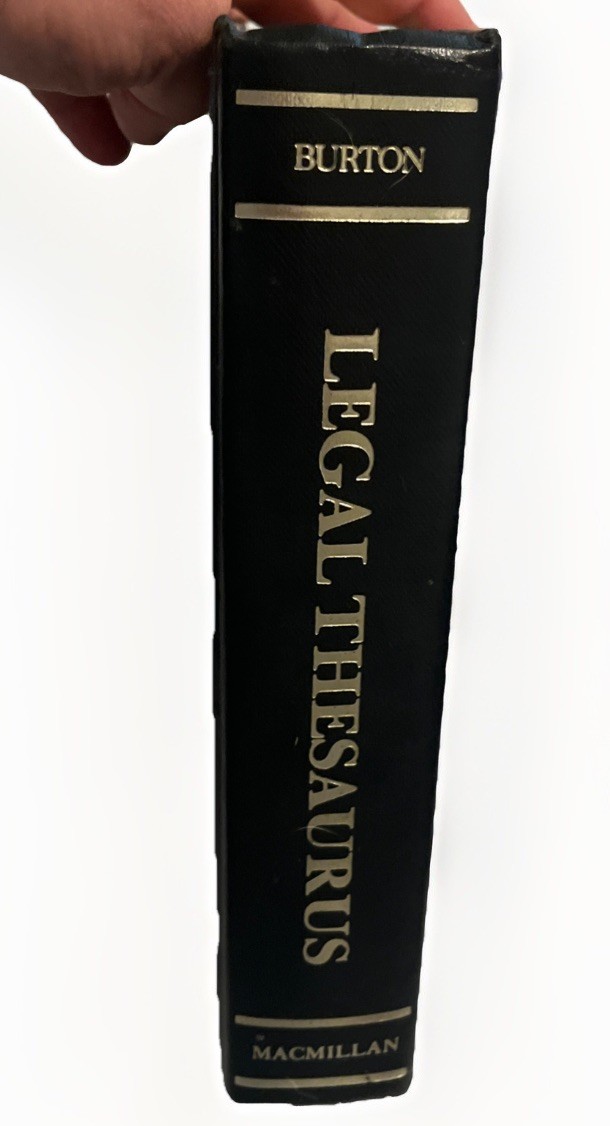 Legal Thesaurus Regular Edition By William C. Burton 1980 GOOD