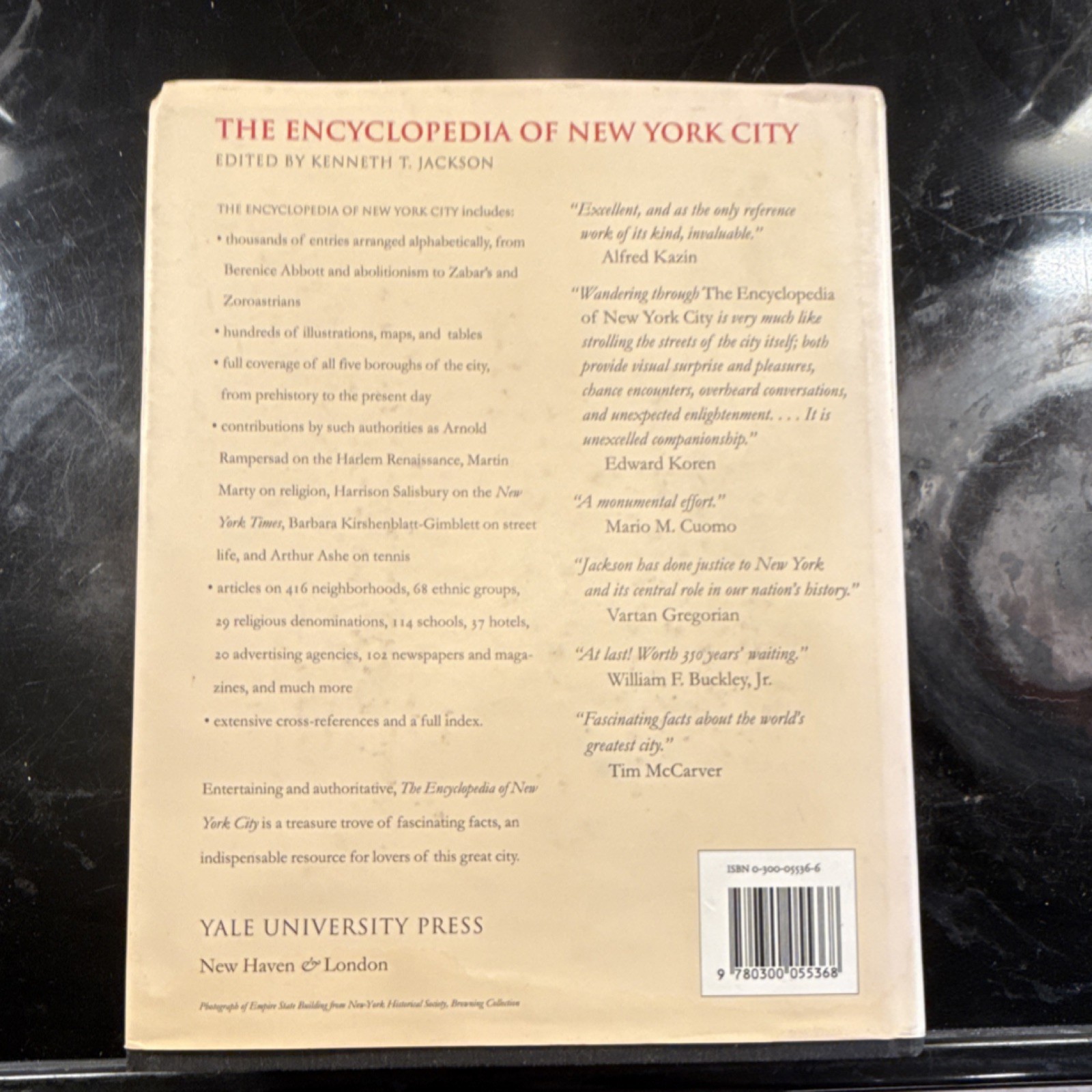 The Encyclopedia of New York City Hardcover Kenneth T. Jackson Yale Univ 1st Ed